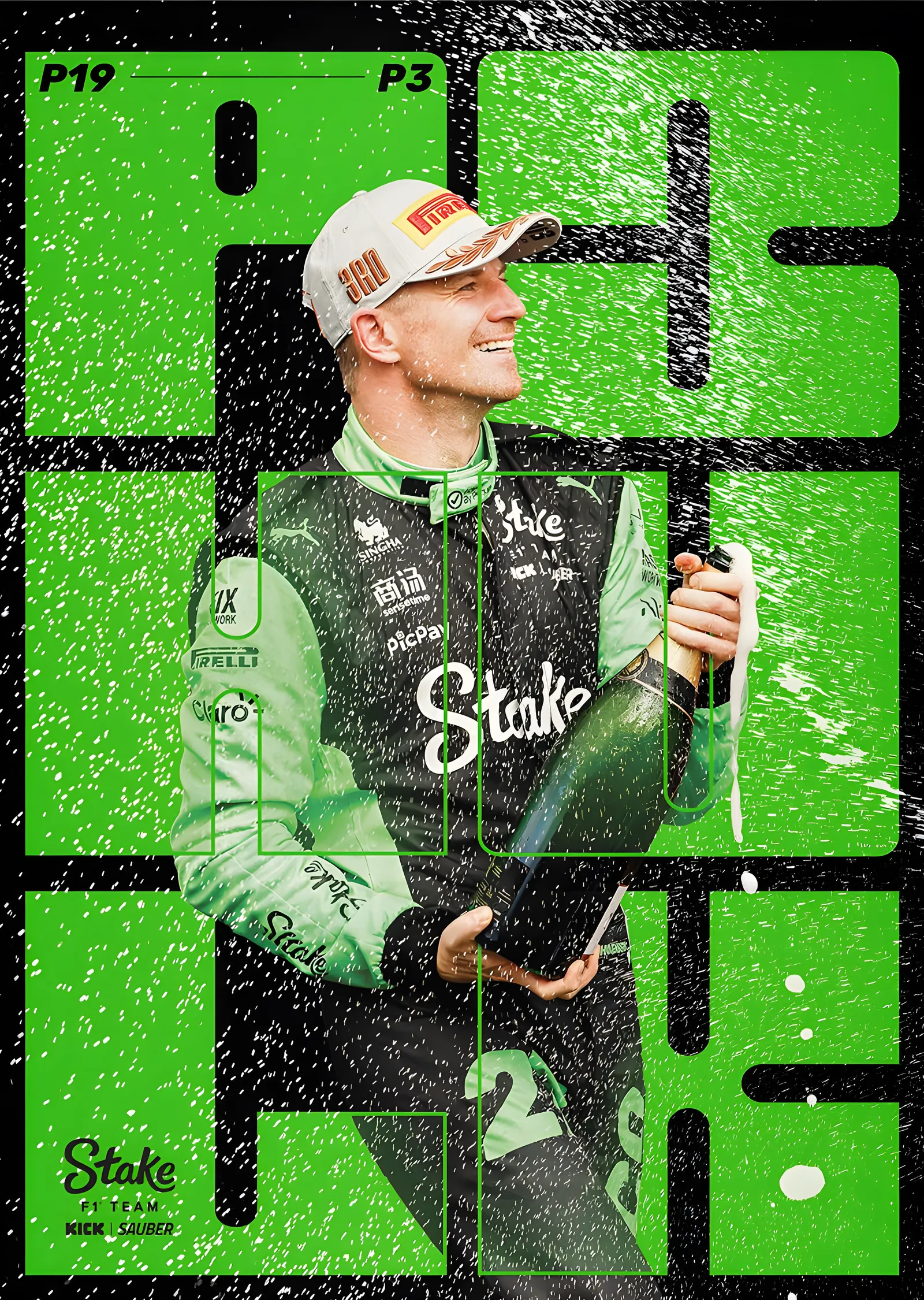 Nico Hulkenberg · First Podium · Stake F1 KICK Sauber metal tablo