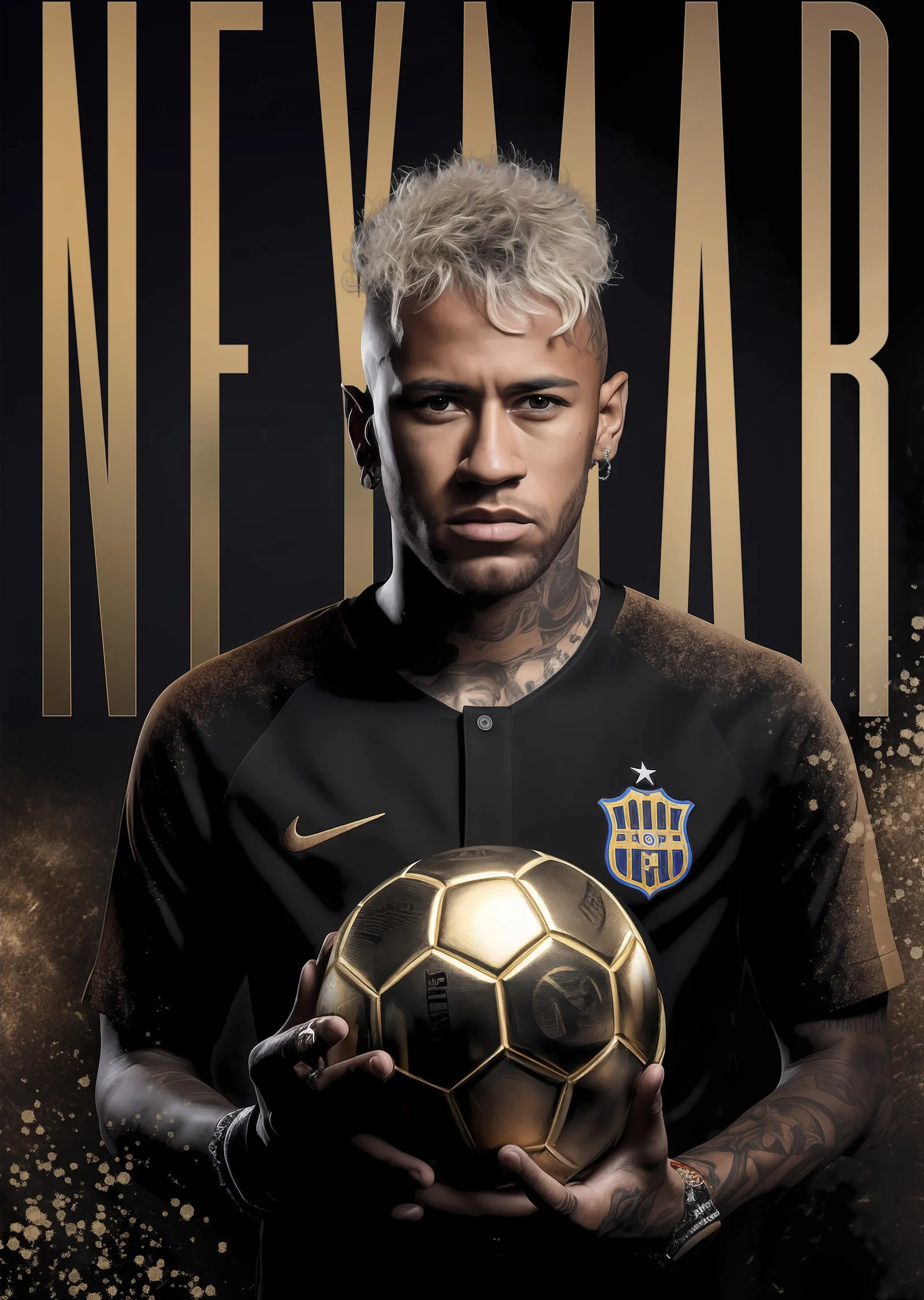 Neymar: Golden Football metal tablo