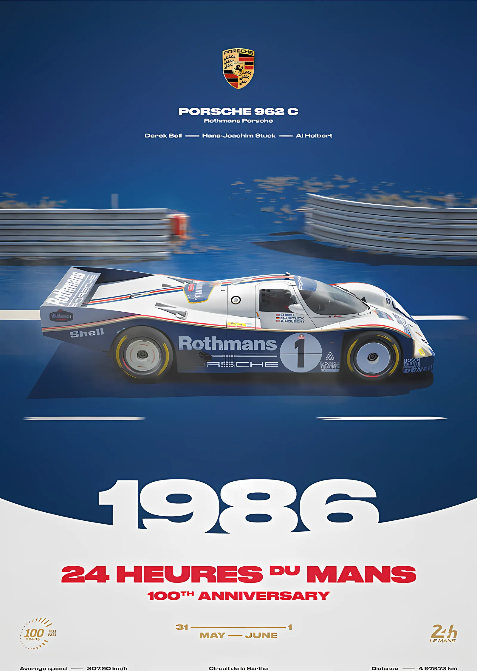 Porsche 962 C · 1986 100. Yıl metal tablo