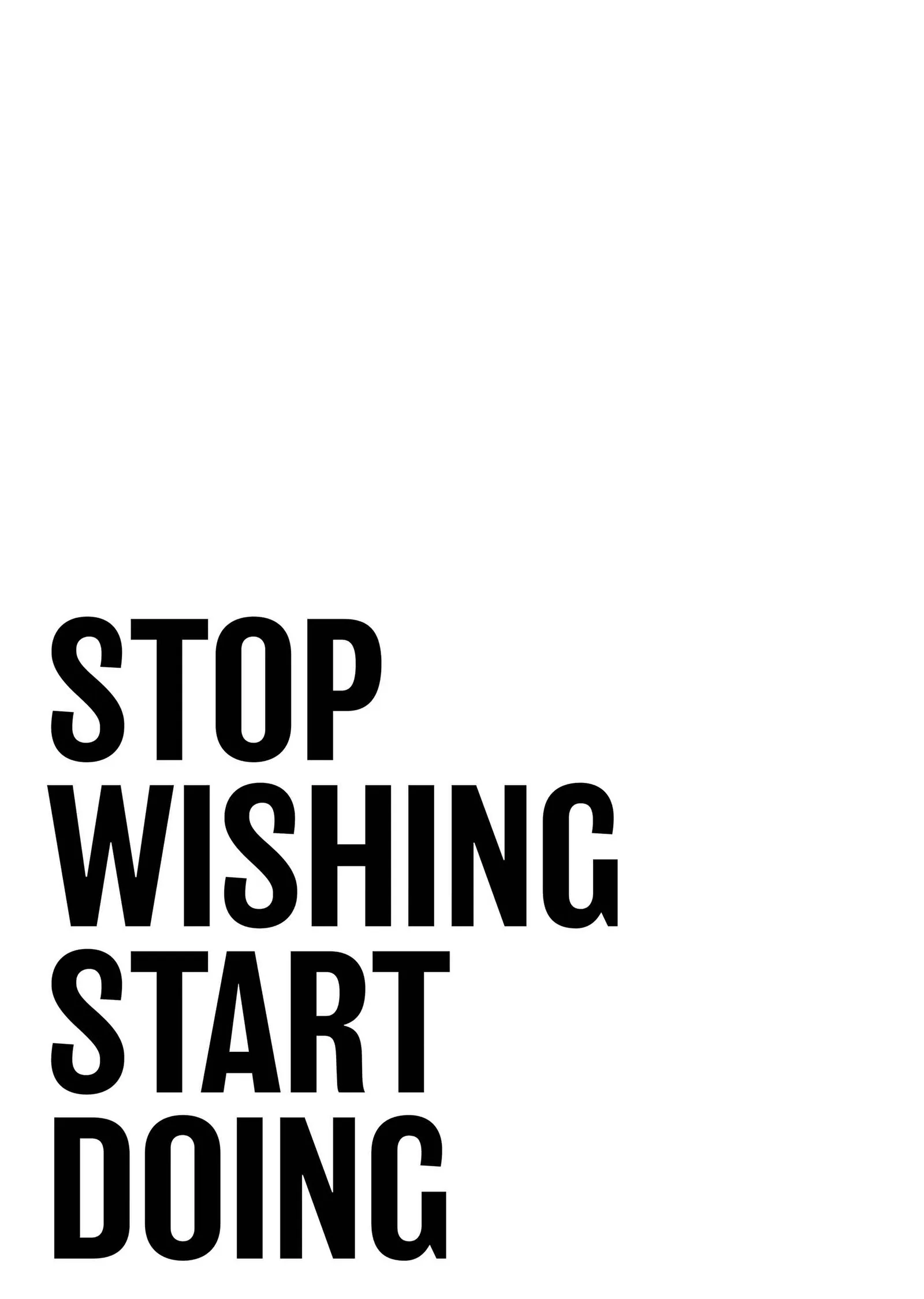 Stop Wishing Start Doing metal tablo
