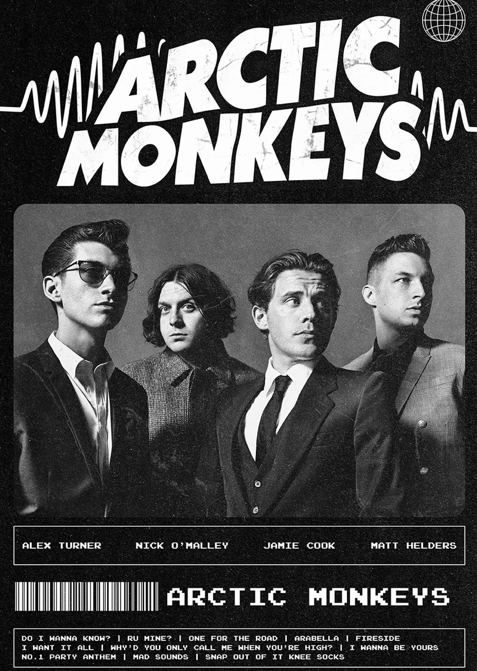 Arctic Monkeys metal tablo