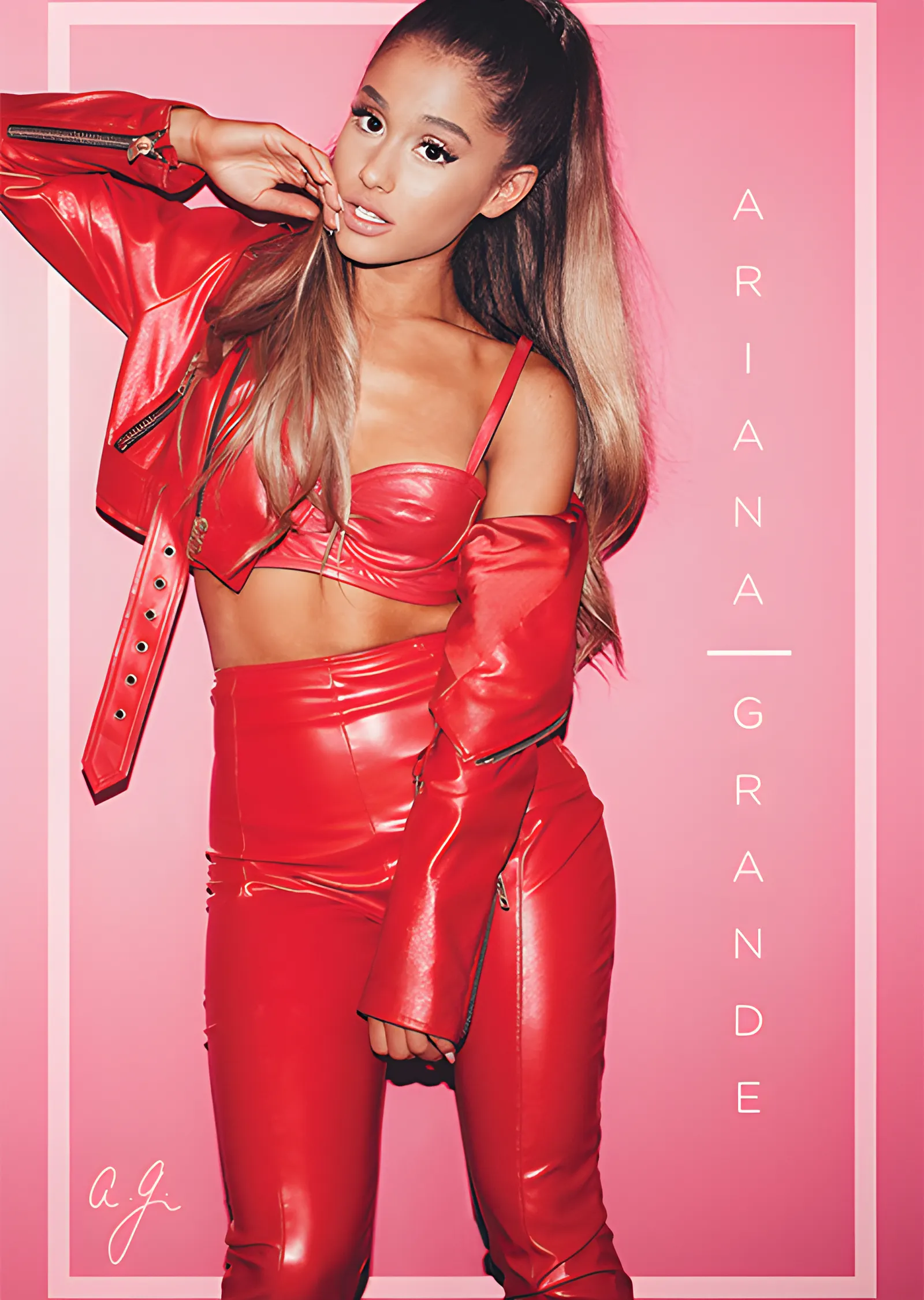 Ariana Grande: Kırmızı metal tablo