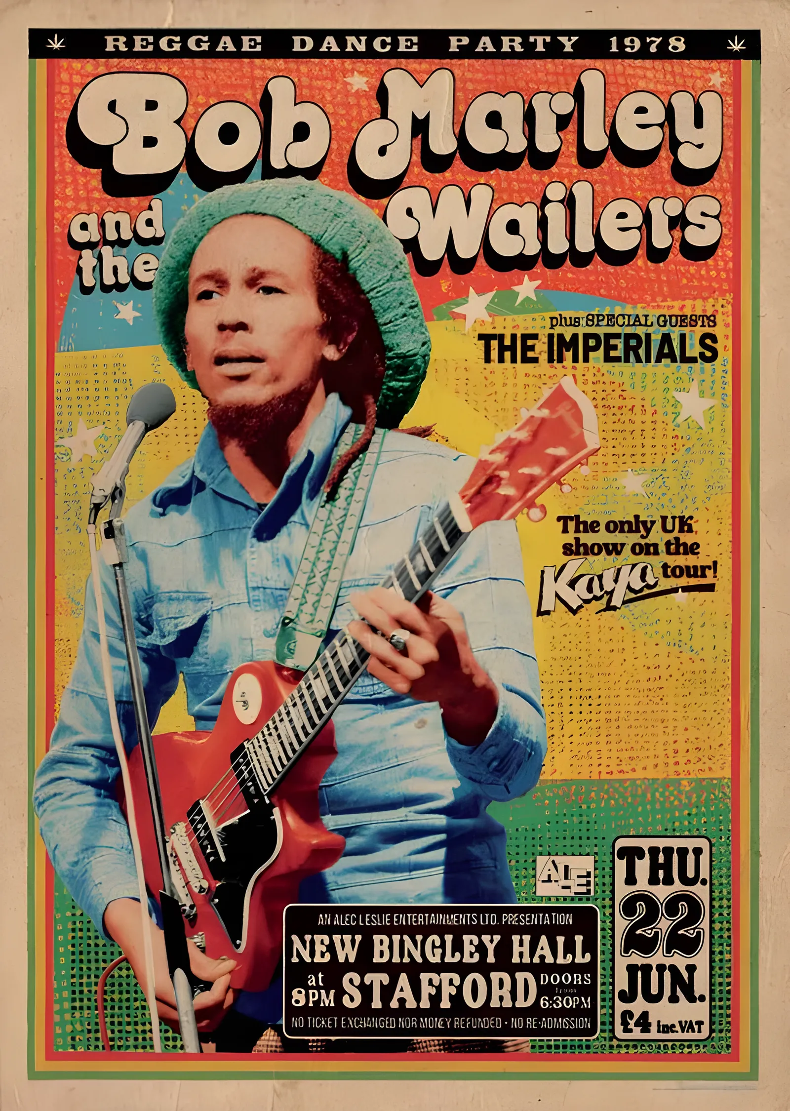 Bob Marley and the Wailers: Stafford 1978 metal tablo