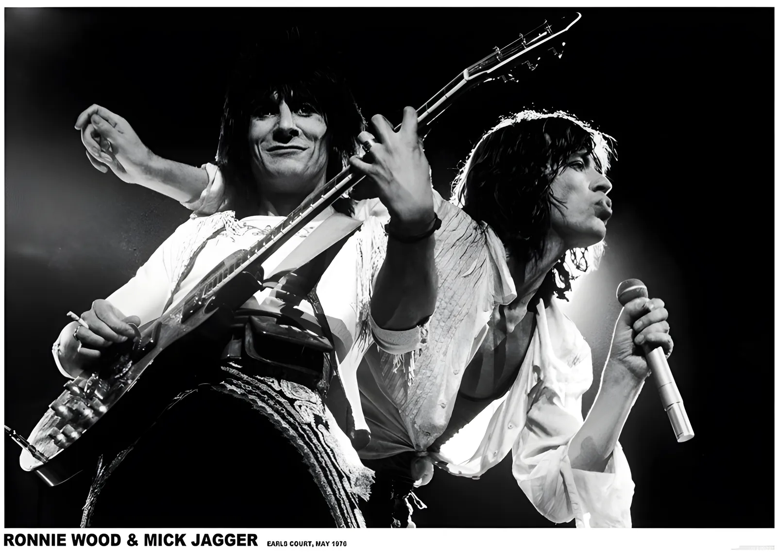 Mick Jagger ve Ronnie Wood: Earls Court 1976 metal tablo