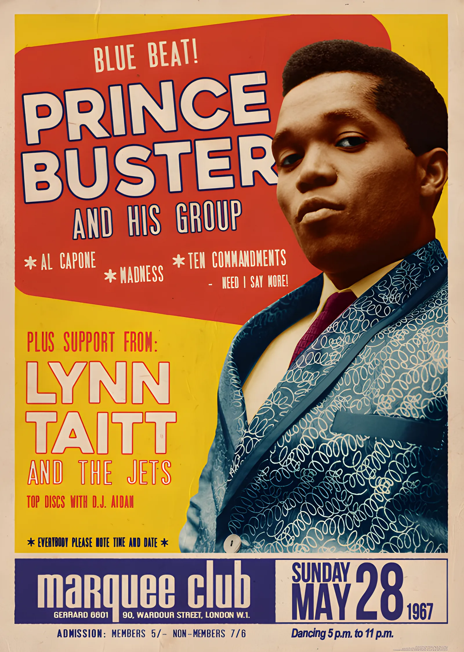 Prince Buster: Marquee Club 1967 metal tablo