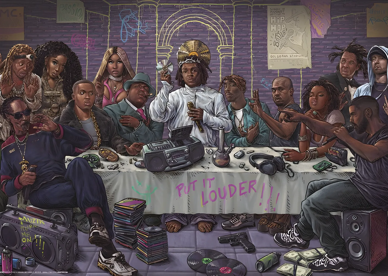 Hip Hop'un Son Akşam Yemeği metal tablo