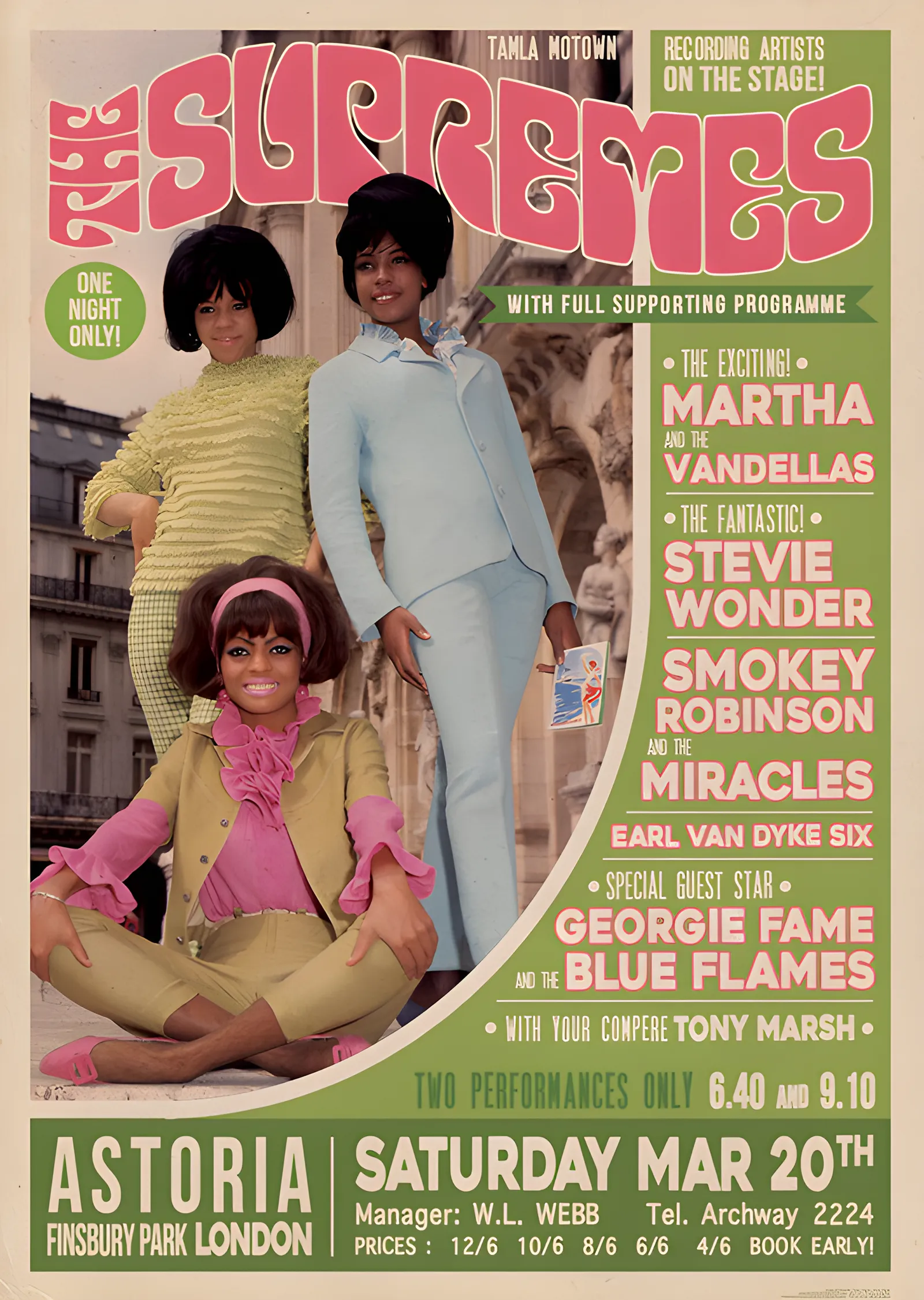 The Supremes: Astoria Finsbury Park metal tablo