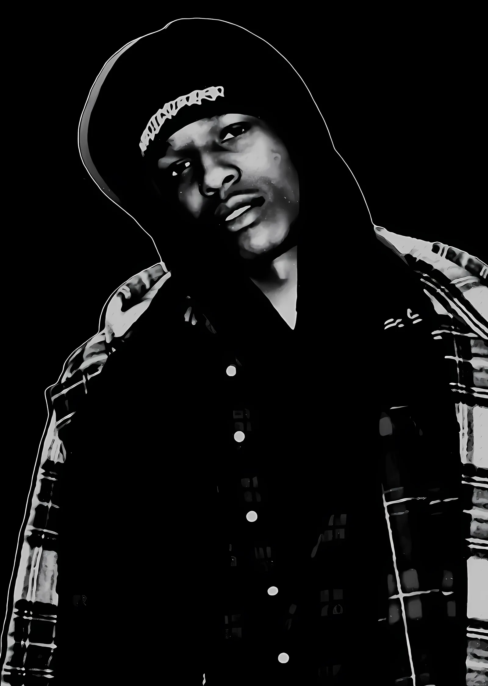 A$AP Rocky: Kapüşonlu Gölge metal tablo