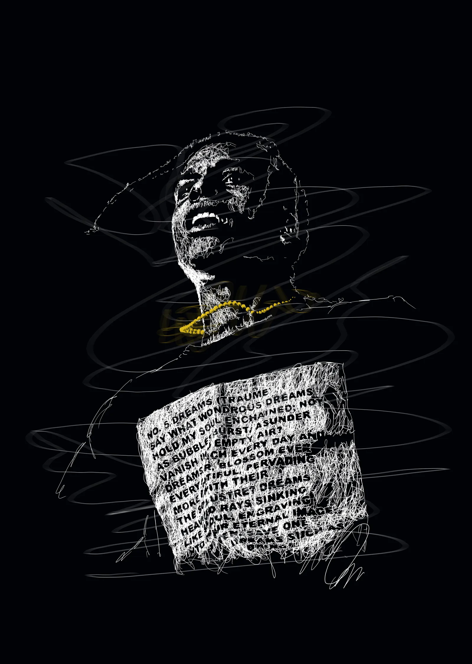A$AP Rocky: Karalama Portre metal tablo