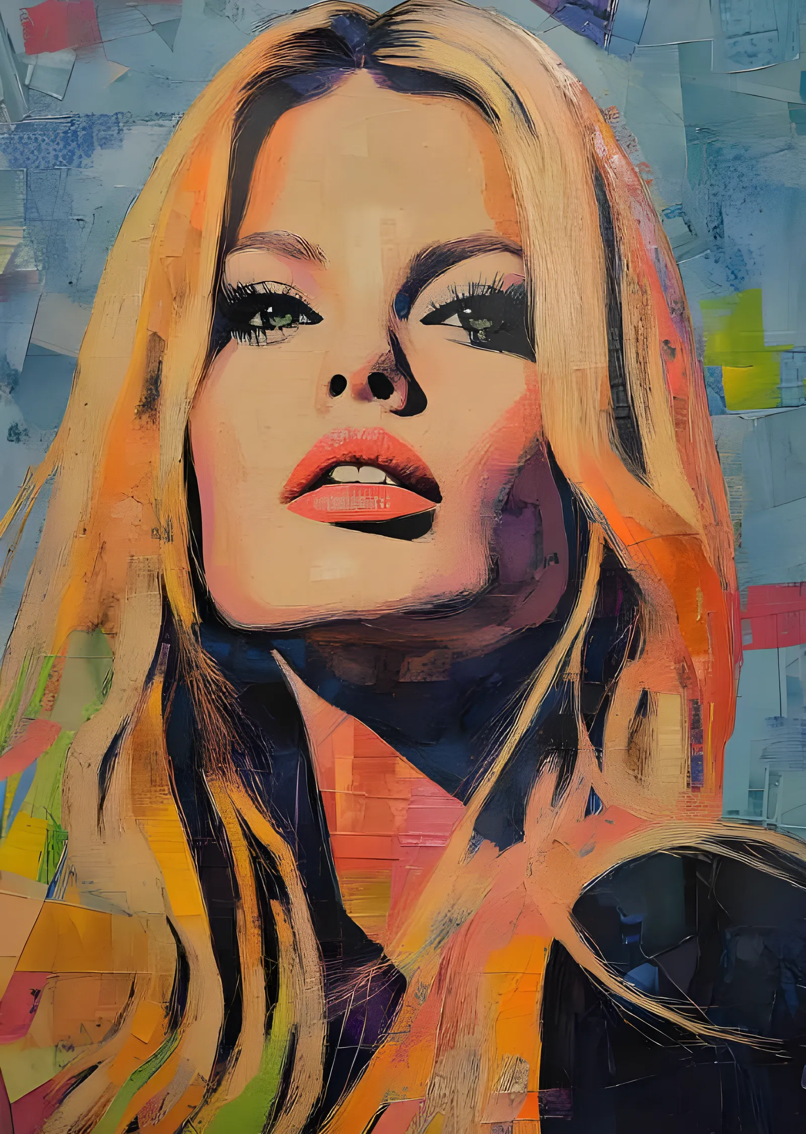 Brigitte Bardot - Renkli Portre metal tablo