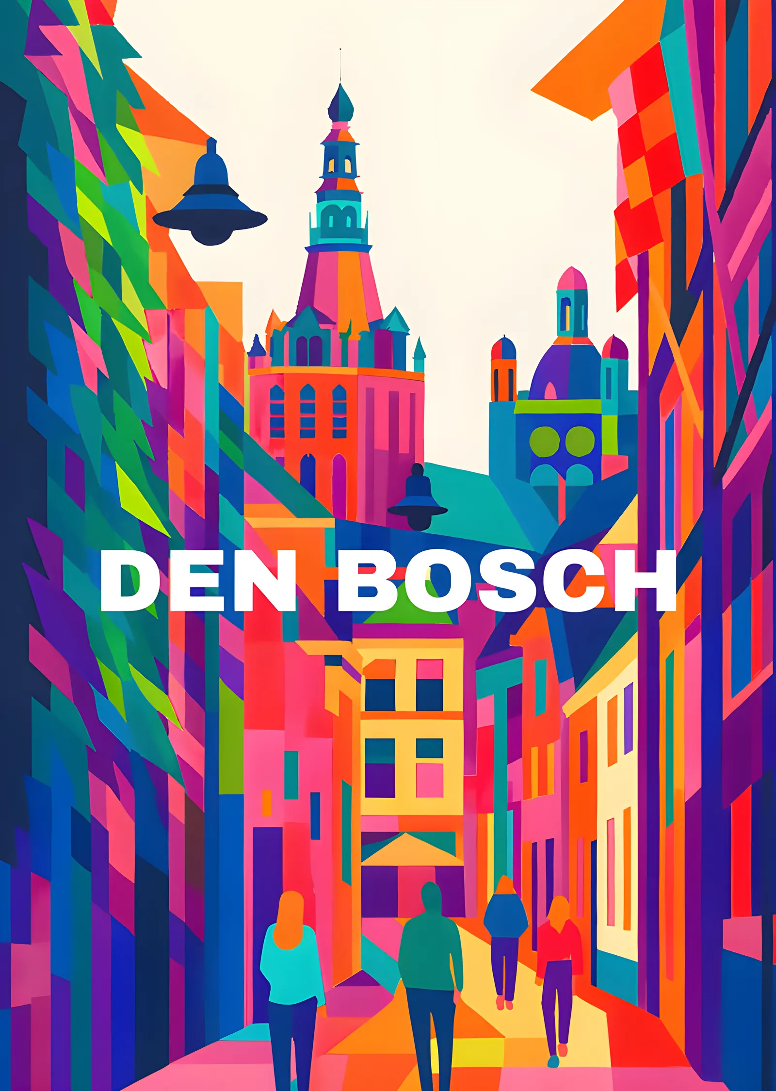 Den Bosch Renkli Seyahat Afişi metal tablo