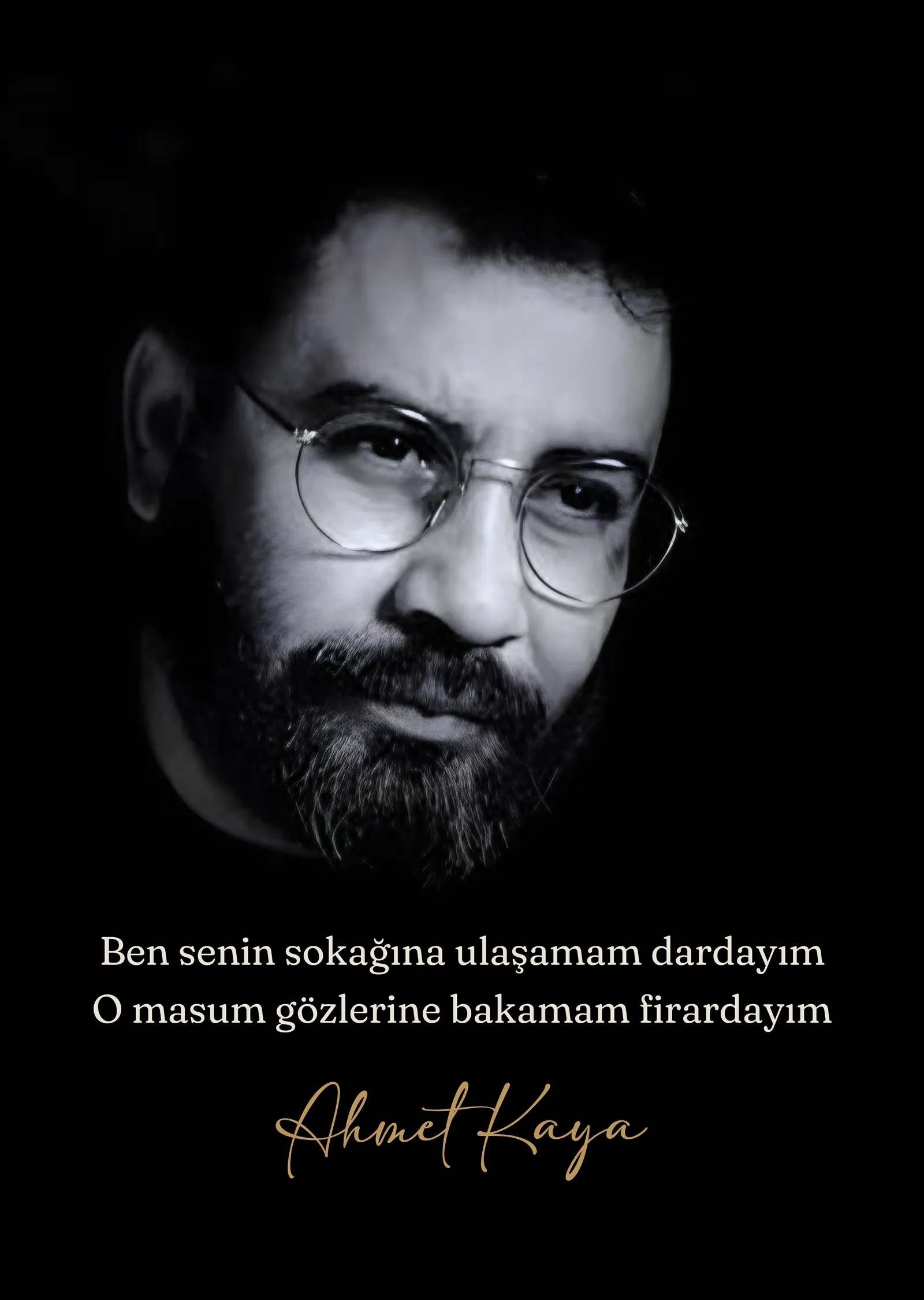Ahmet Kaya - Ben Senin Sokağına Ulaşamam Dardayım metal tablo