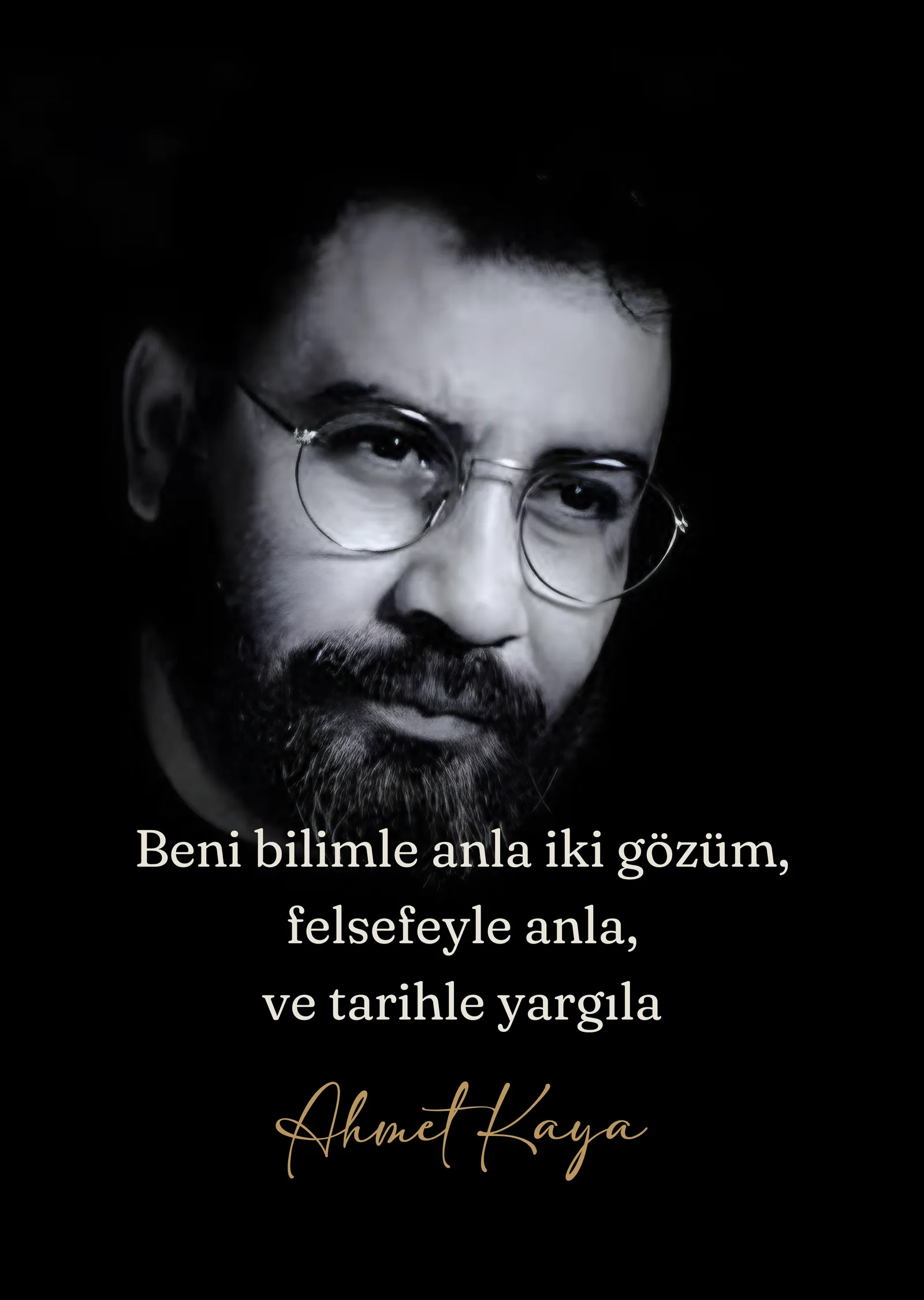 Ahmet Kaya - Beni Bilimle Anla Felsefeyle Anla metal tablo