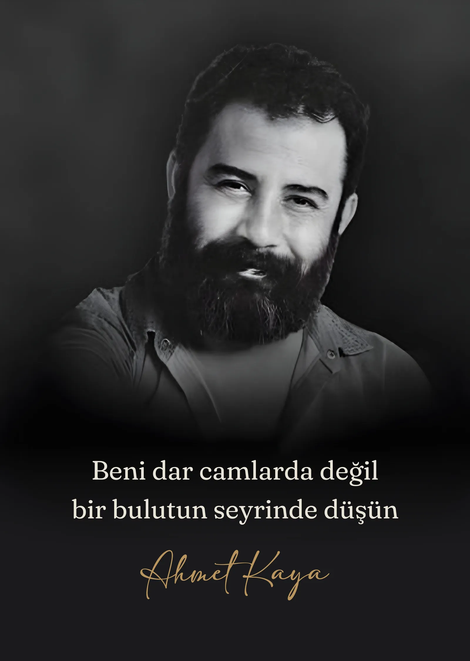 Ahmet Kaya - Bir Bulutun Seyrinde Düşün metal tablo