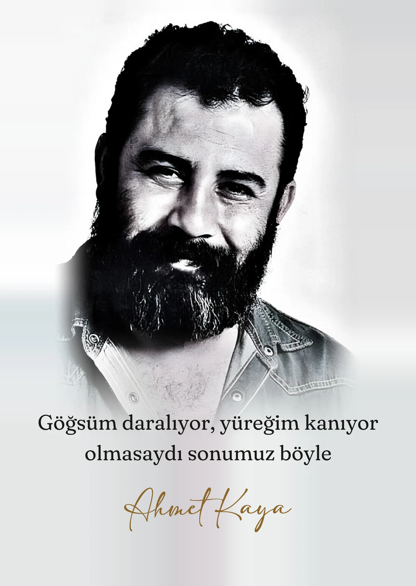 Ahmet Kaya - Göğsüm Daralıyor Yüreğim Kanıyor metal tablo