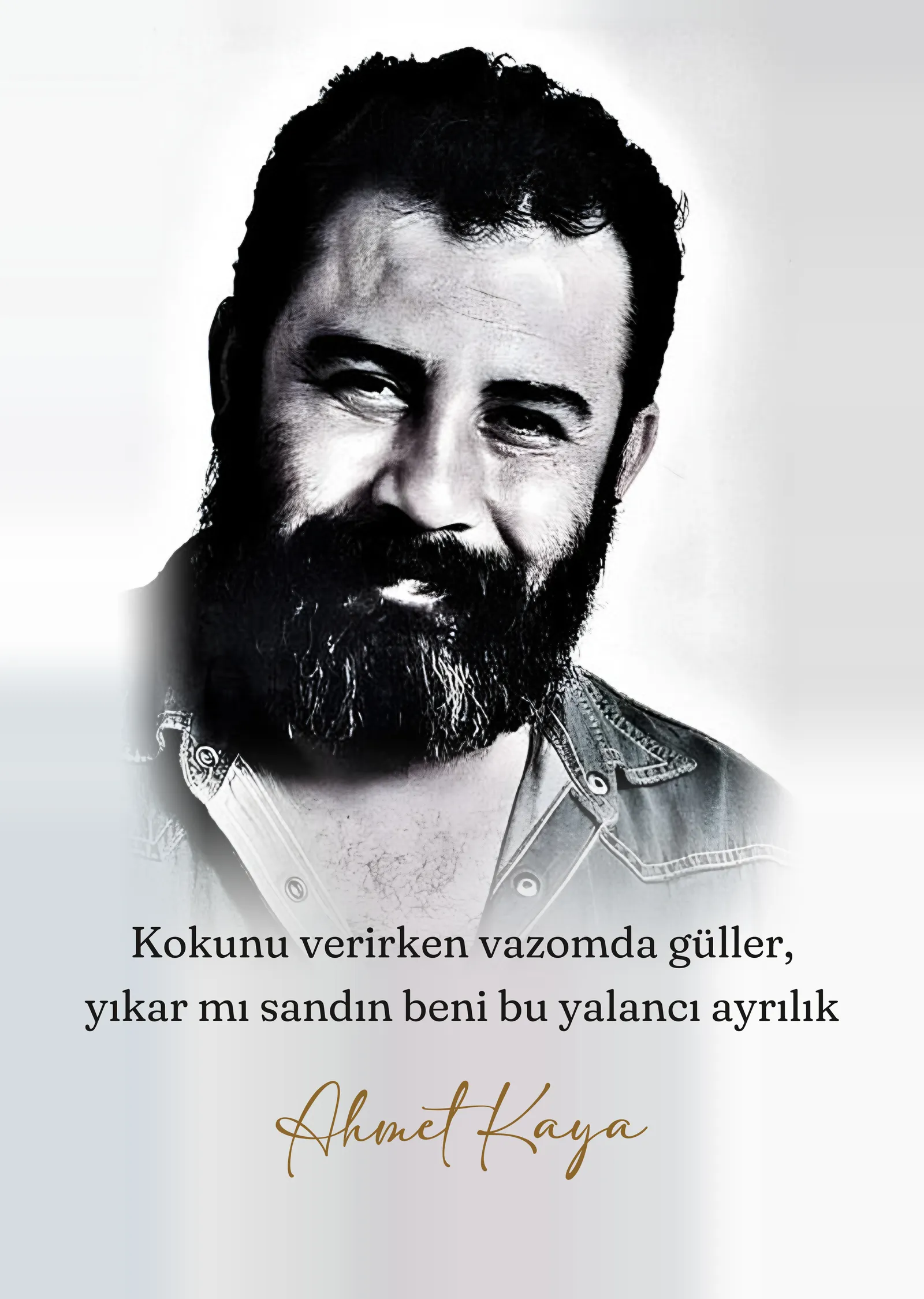 Ahmet Kaya - Kokunu Verirken Vazomda Güller metal tablo