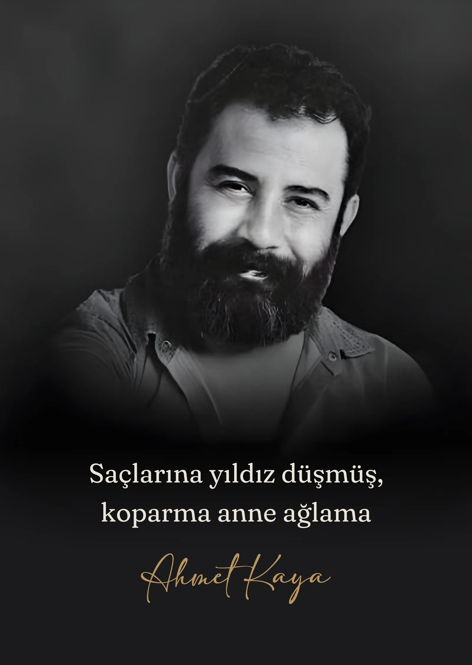 Ahmet Kaya - Saçlarına Yıldız Düşmüş metal tablo