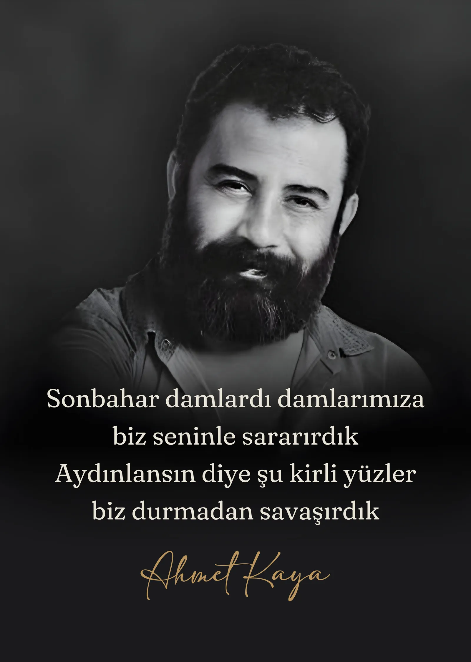 Ahmet Kaya - Sonbahar Damlardı Damlarımıza metal tablo