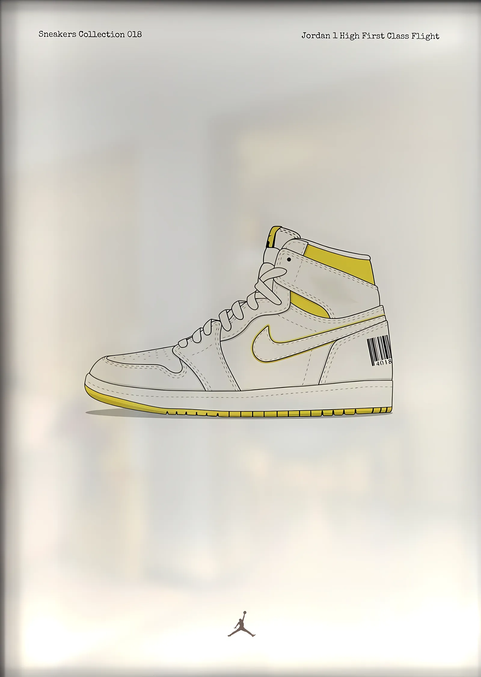 Air Jordan 1 High: First Class Flight metal tablo