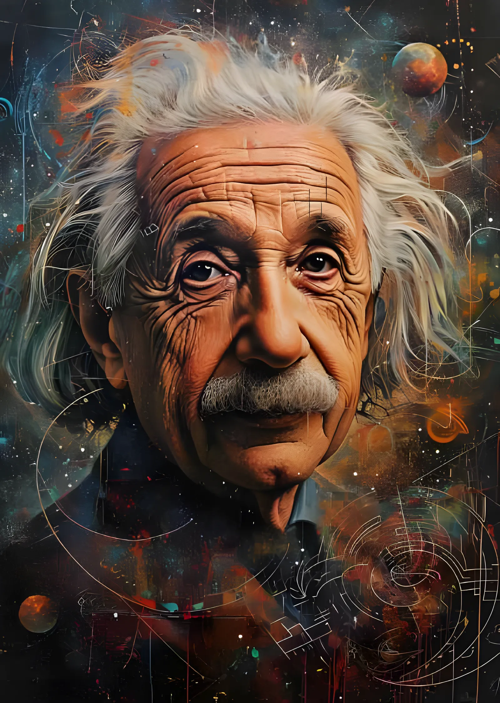 Albert Einstein Portresi metal tablo