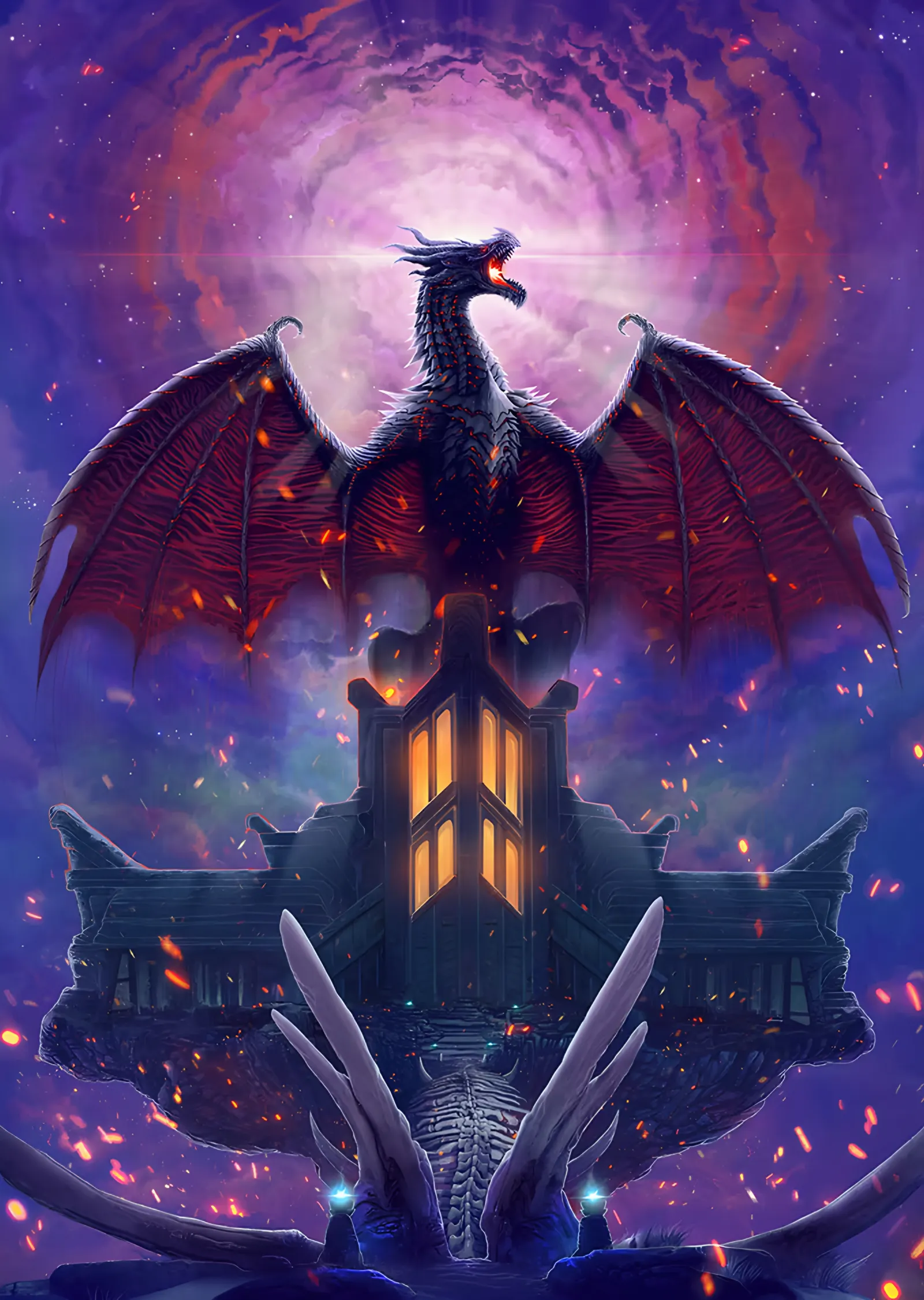 Alduin Mor Gökyüzü metal tablo