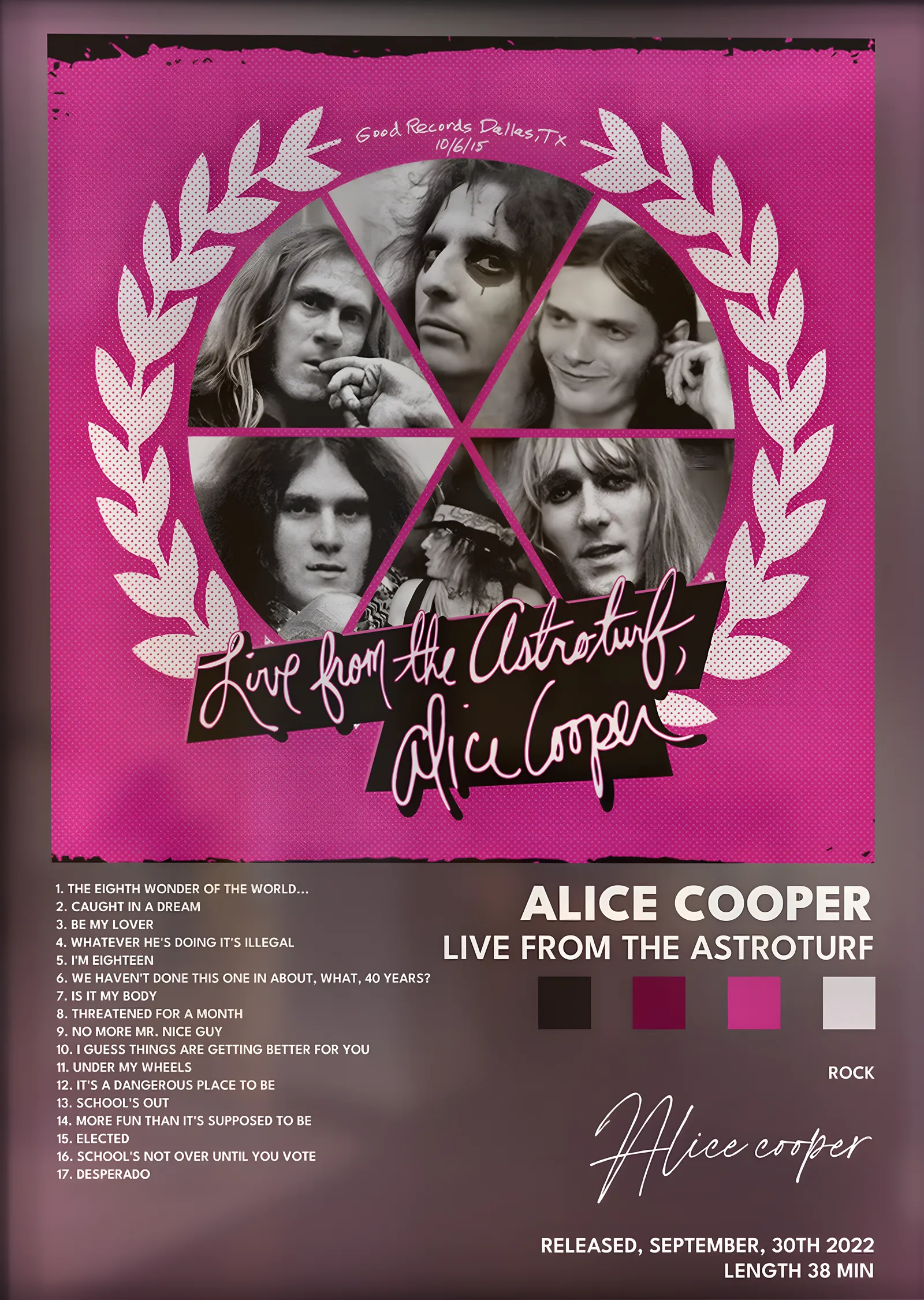 Alice Cooper: Live from the Astroturf metal tablo
