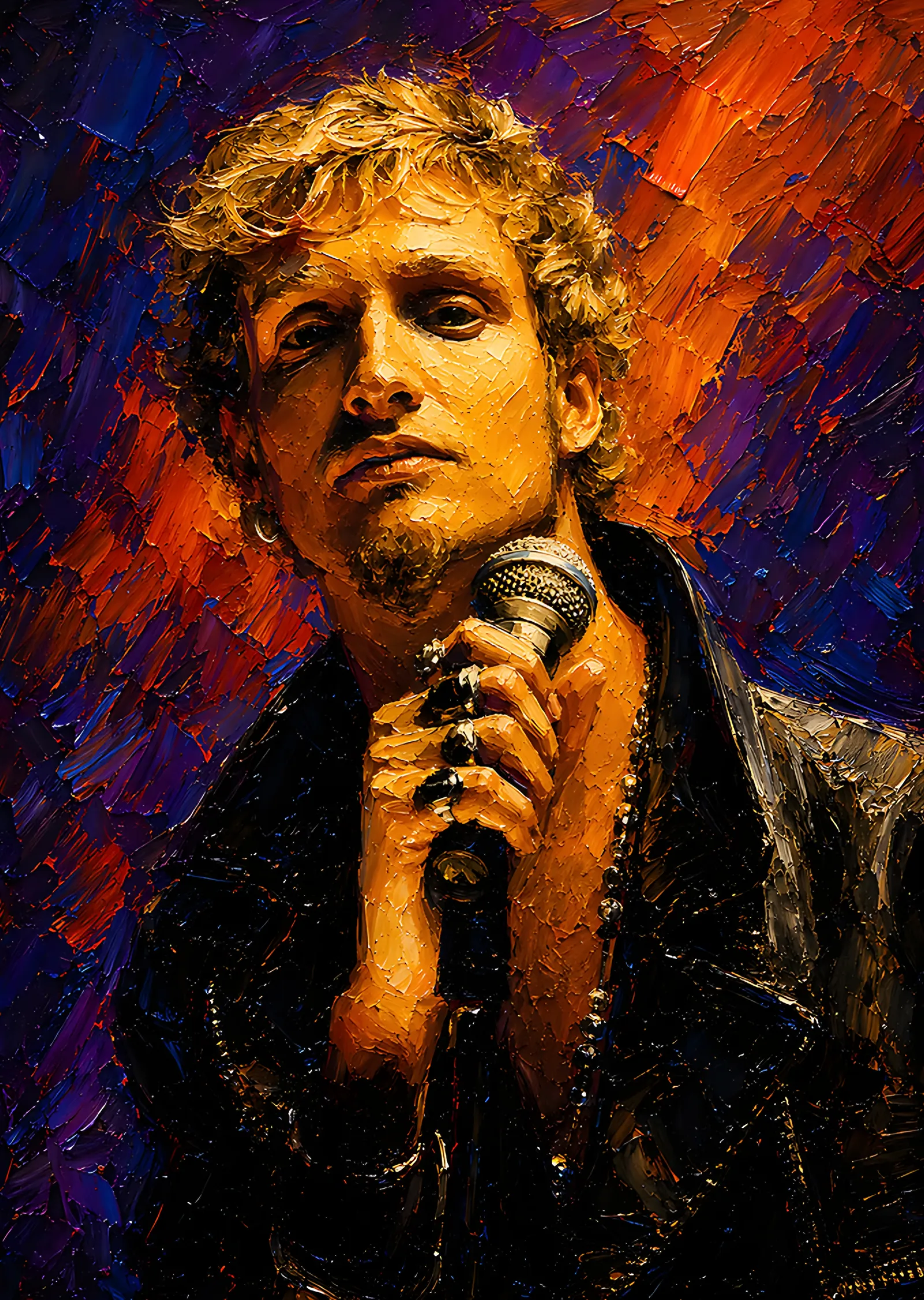 Alice in Chains: Layne Staley Yağlı Boya Portresi metal tablo