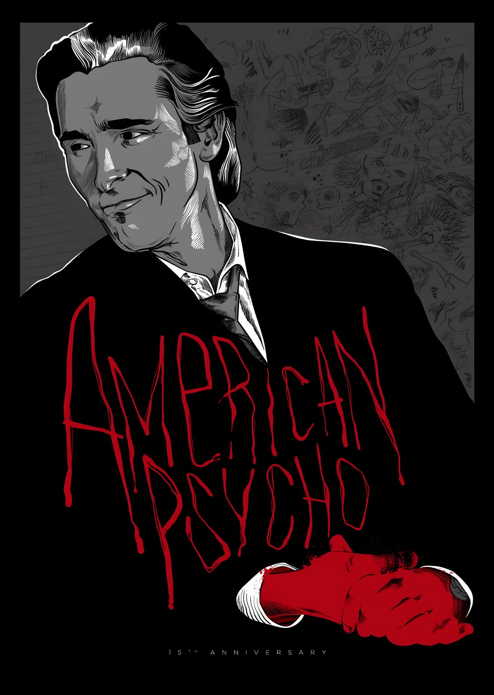 American Psycho - Çizgi Portre metal tablo
