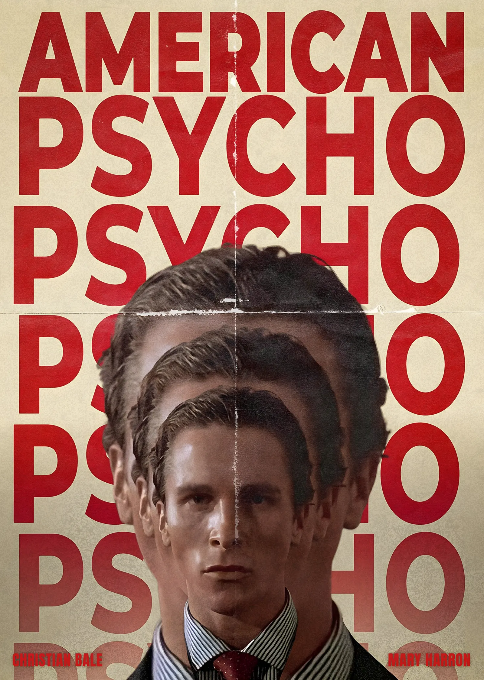 American Psycho - Kırmızı Tipografi metal tablo