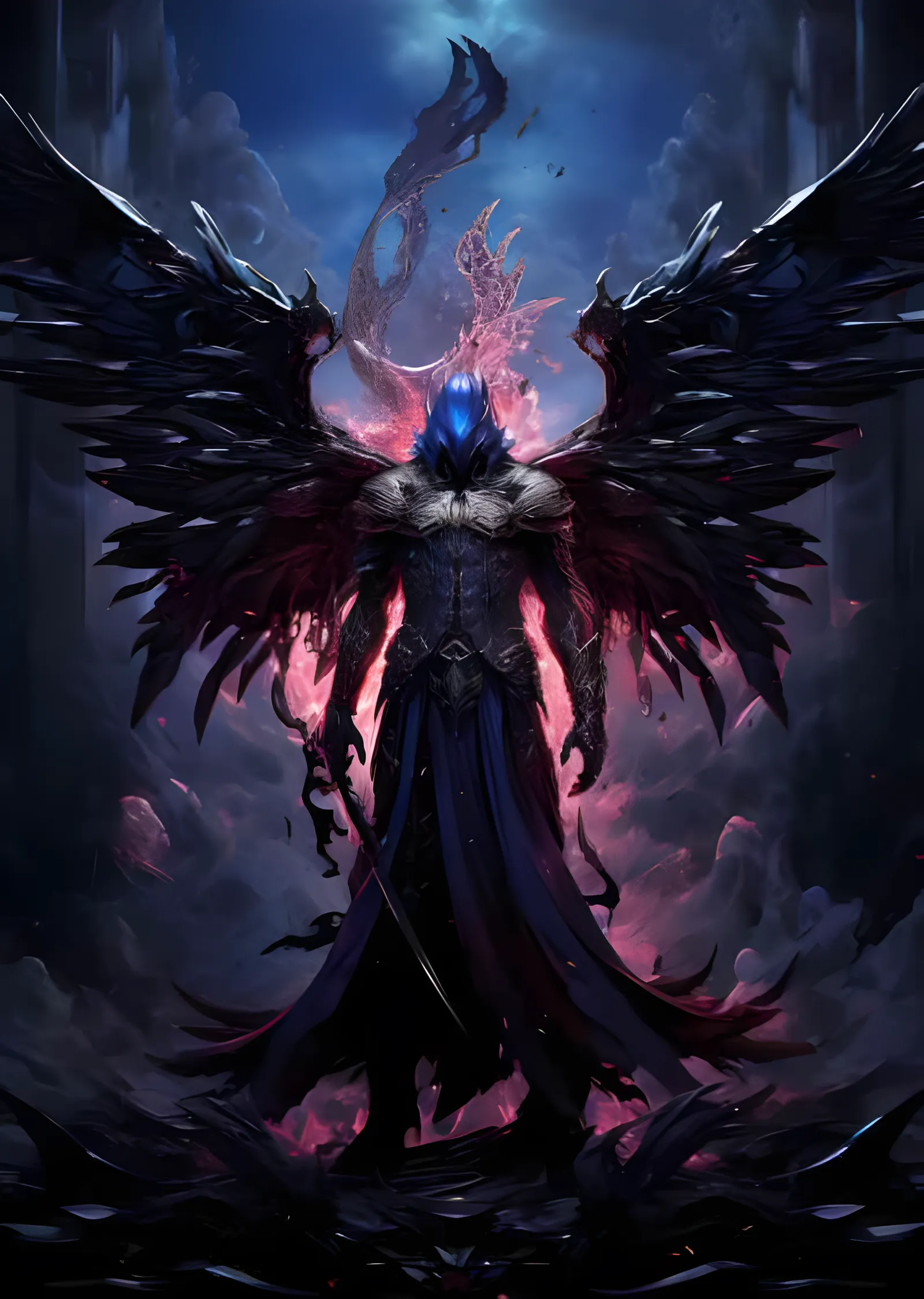 Kara Kanatlı Ölüm Meleği metal tablo