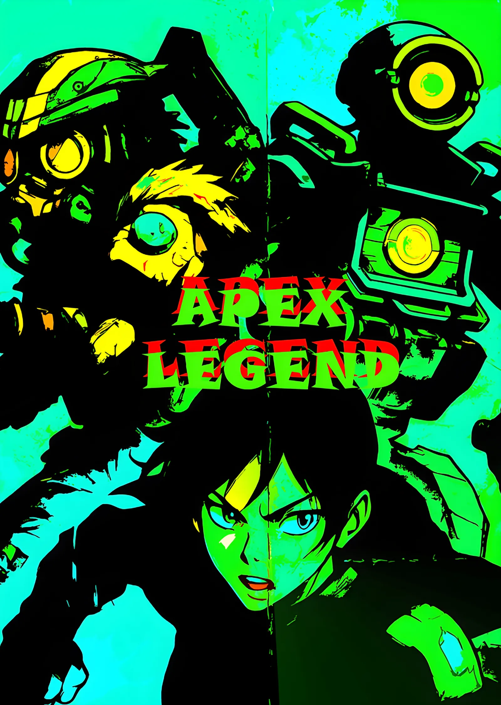 Apex Legends - Neon Yeşil Kadro metal tablo