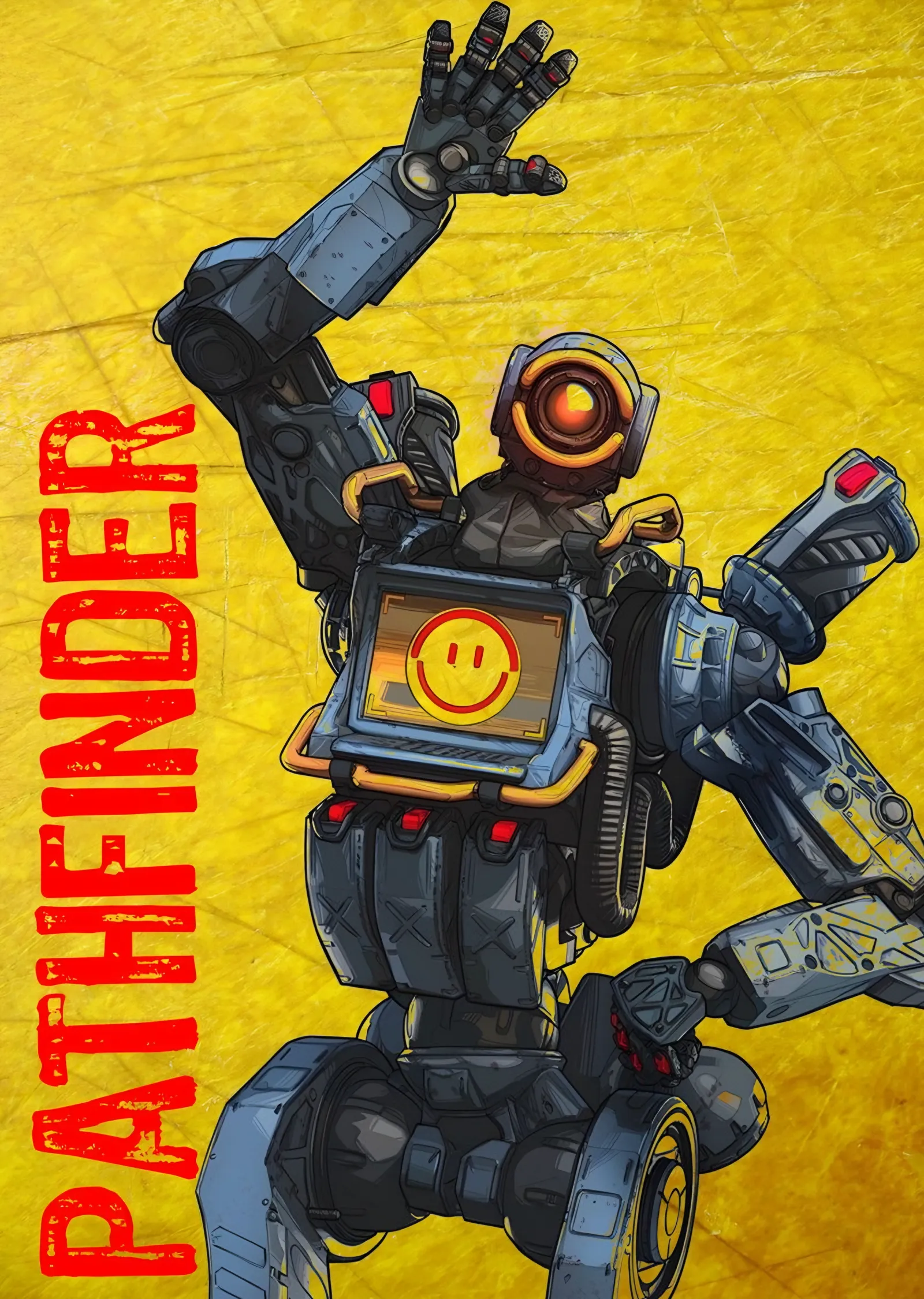 Apex Legends - Pathfinder Sarı Zemin metal tablo