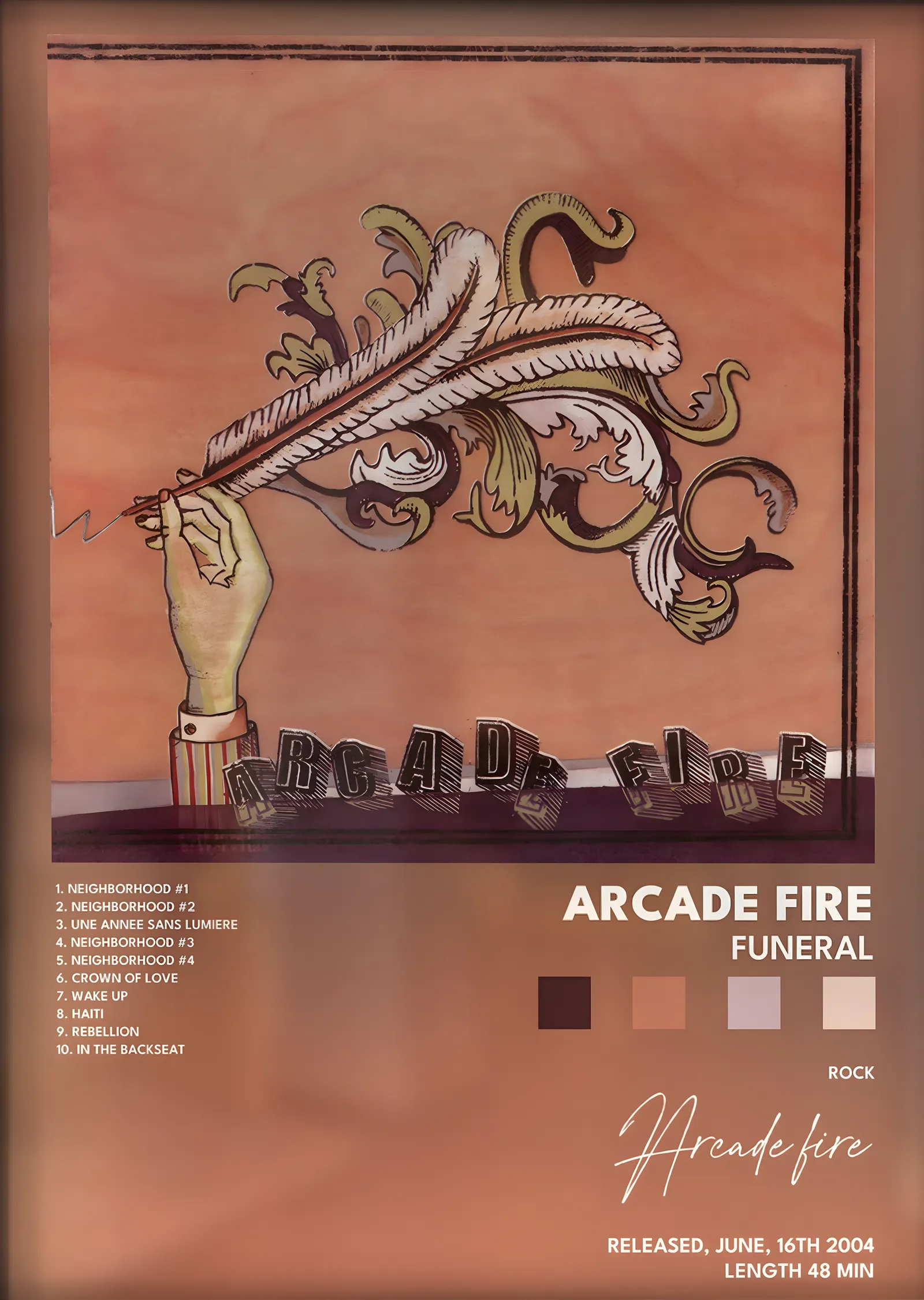 Arcade Fire: Funeral metal tablo