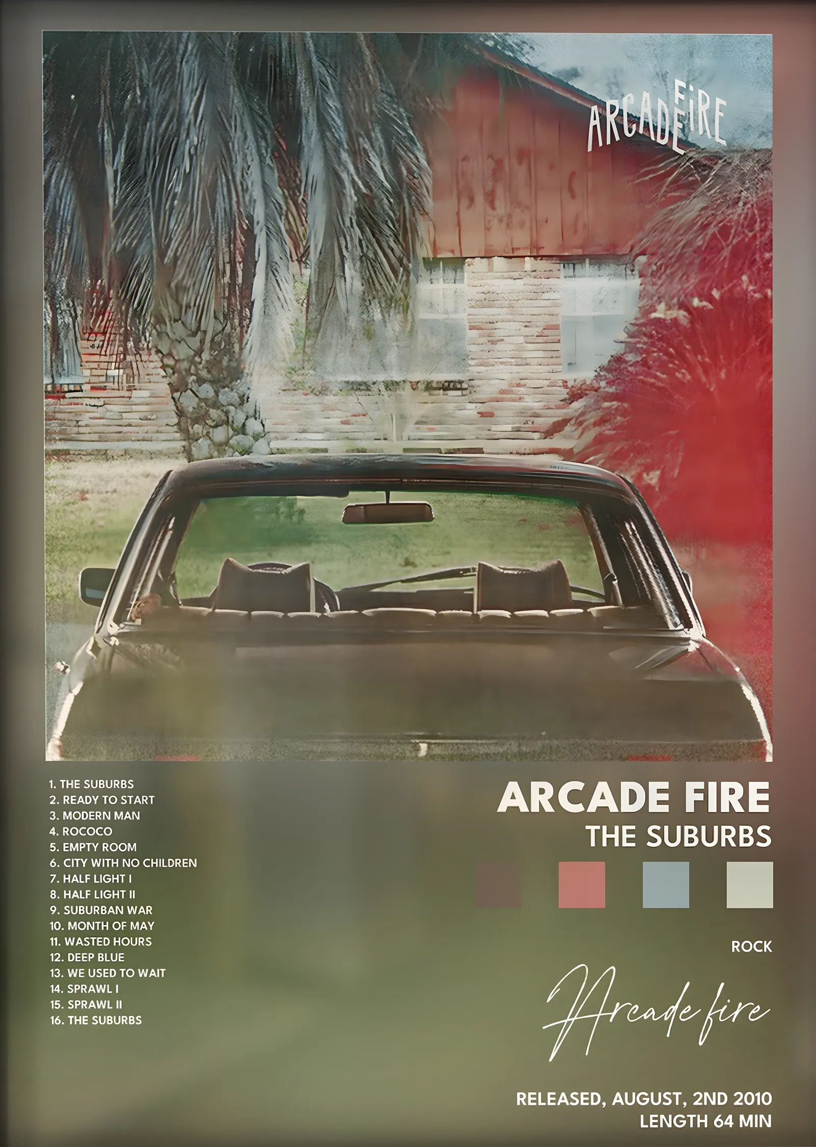 Arcade Fire: The Suburbs metal tablo