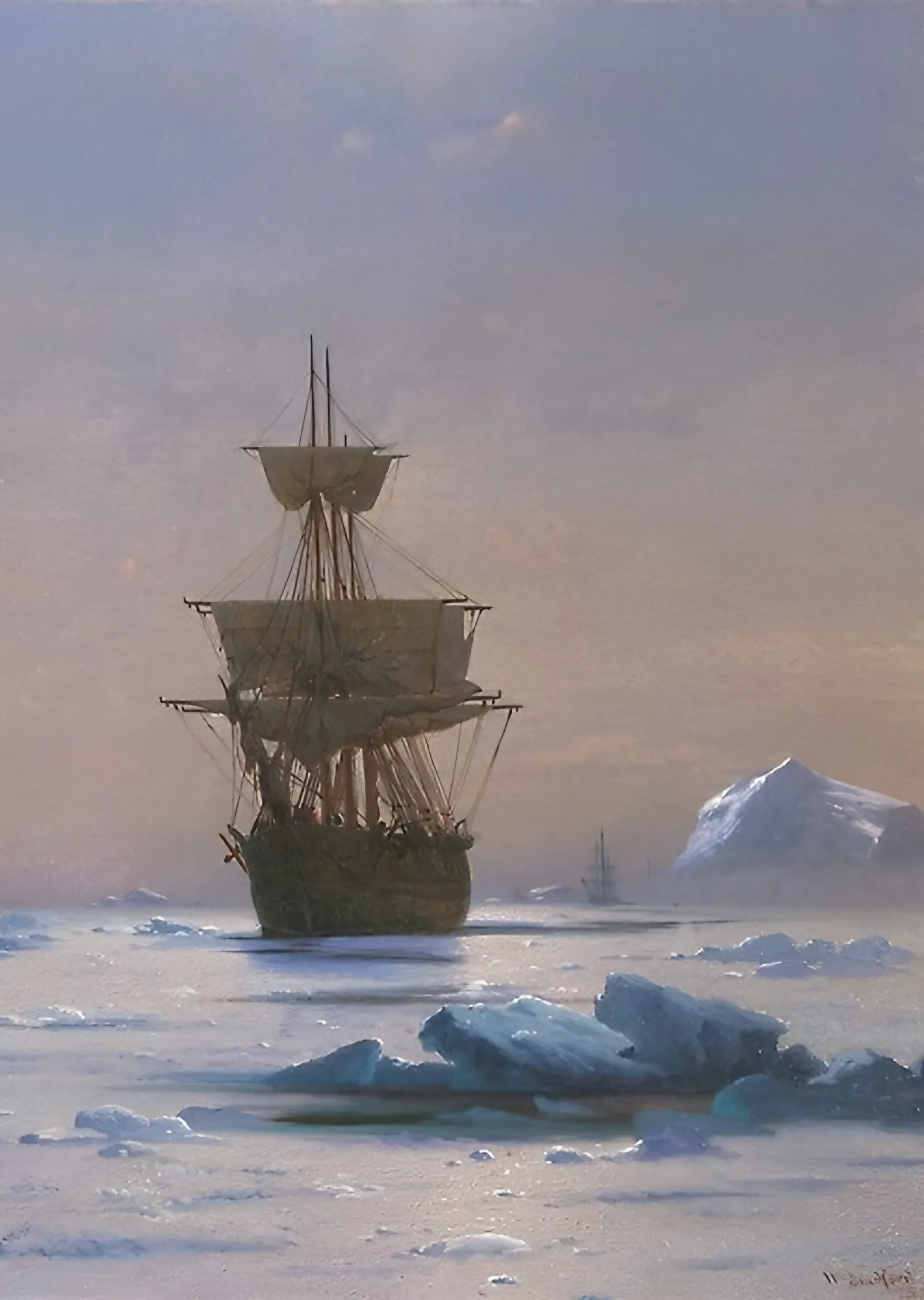 Arktik Sahne - William Bradford metal tablo