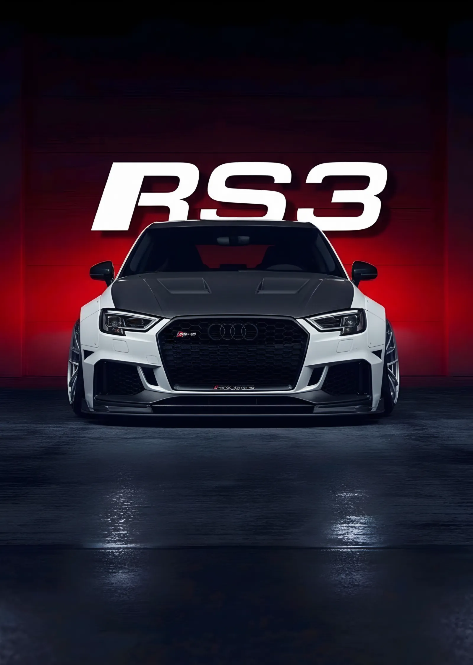 Audi RS3 Kırmızı Işık metal tablo
