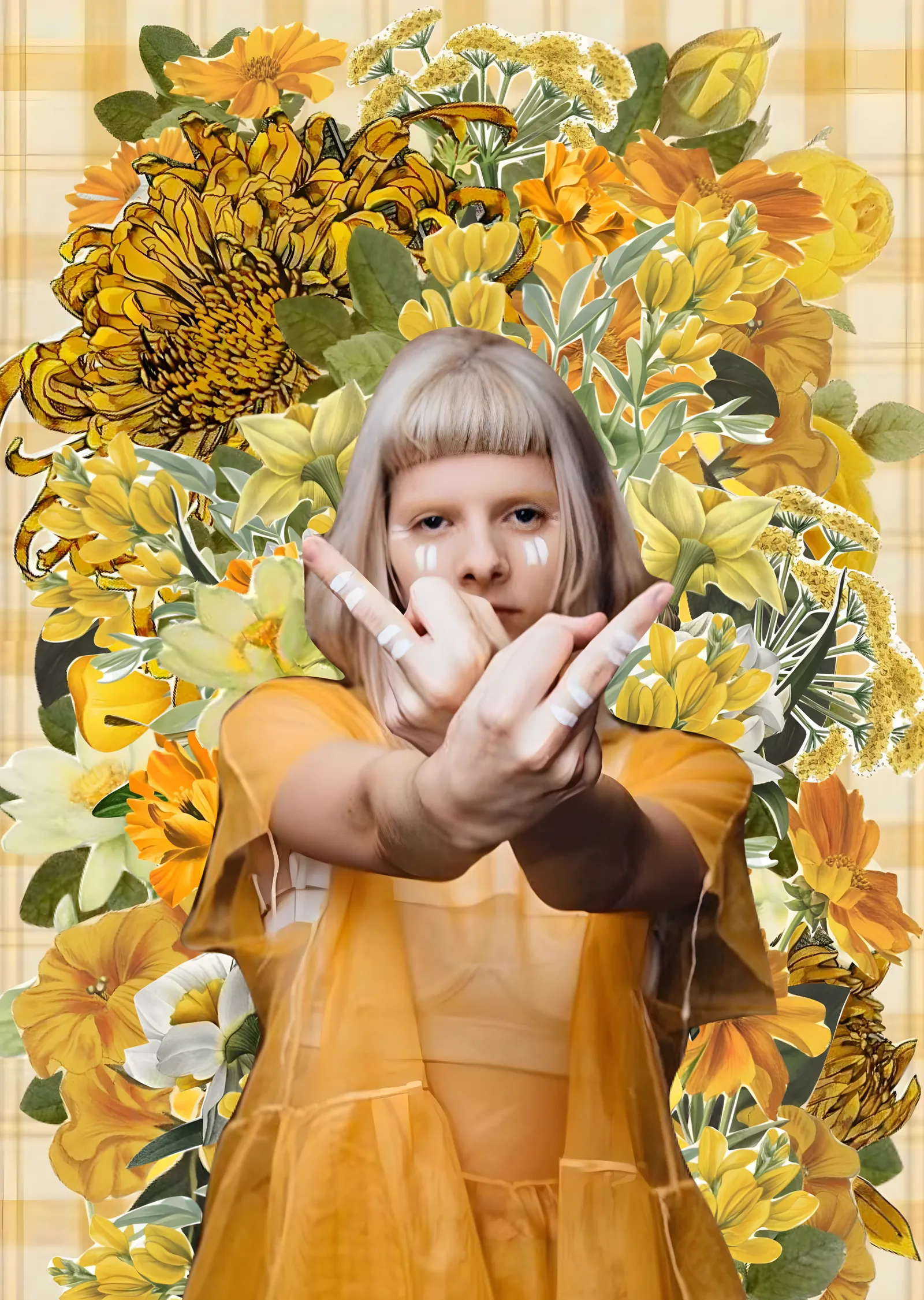 AURORA: Çiçekler Arasında metal tablo