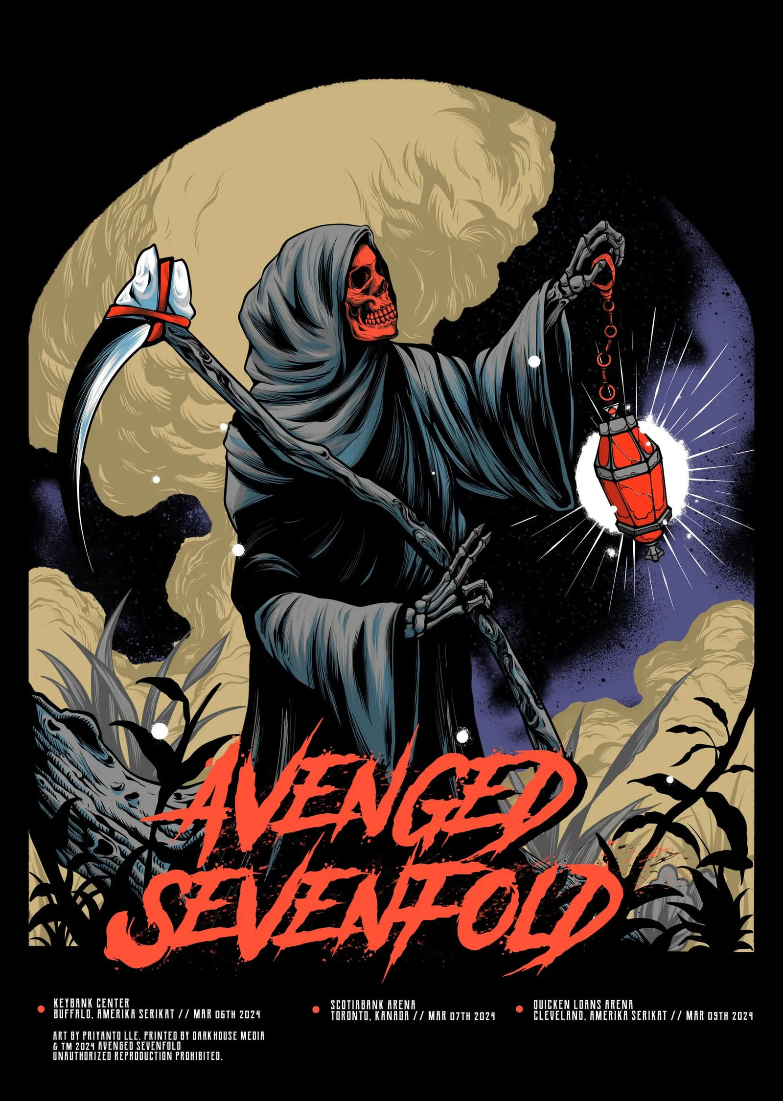 Avenged Sevenfold - Azrail Turnesi metal tablo