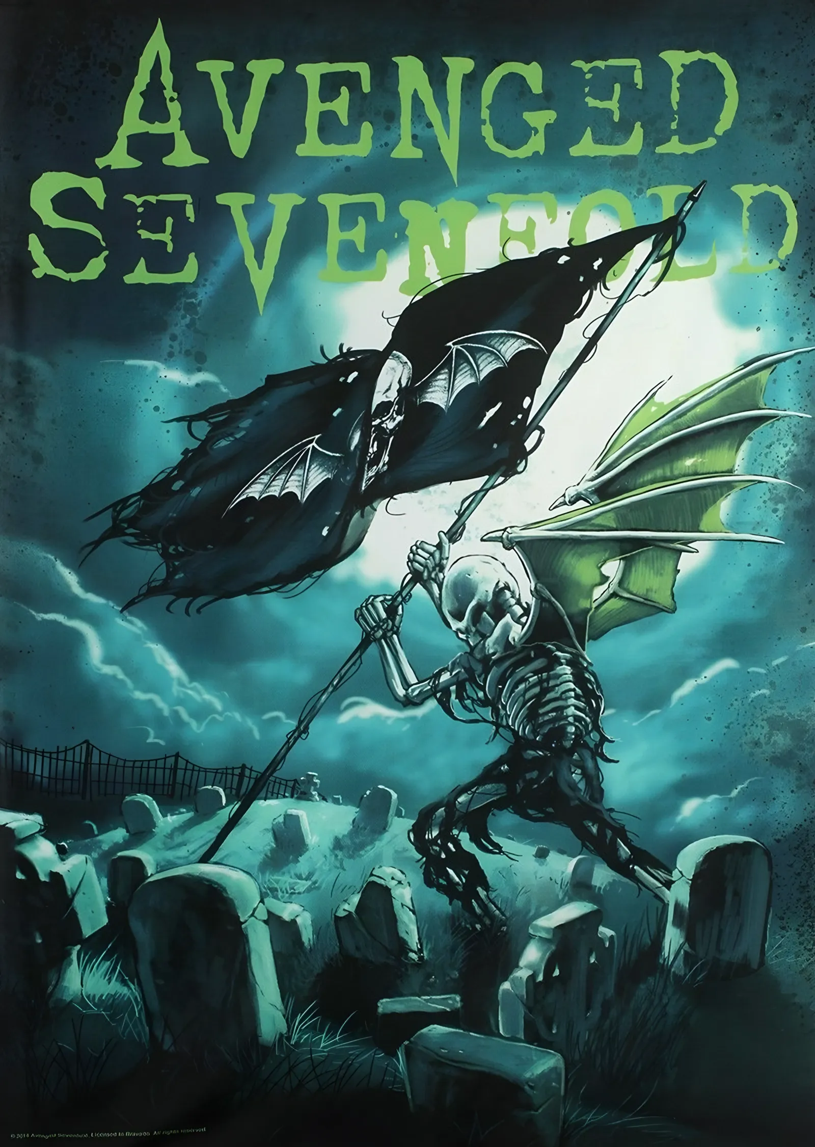 Avenged Sevenfold - Bayraklı İskelet metal tablo