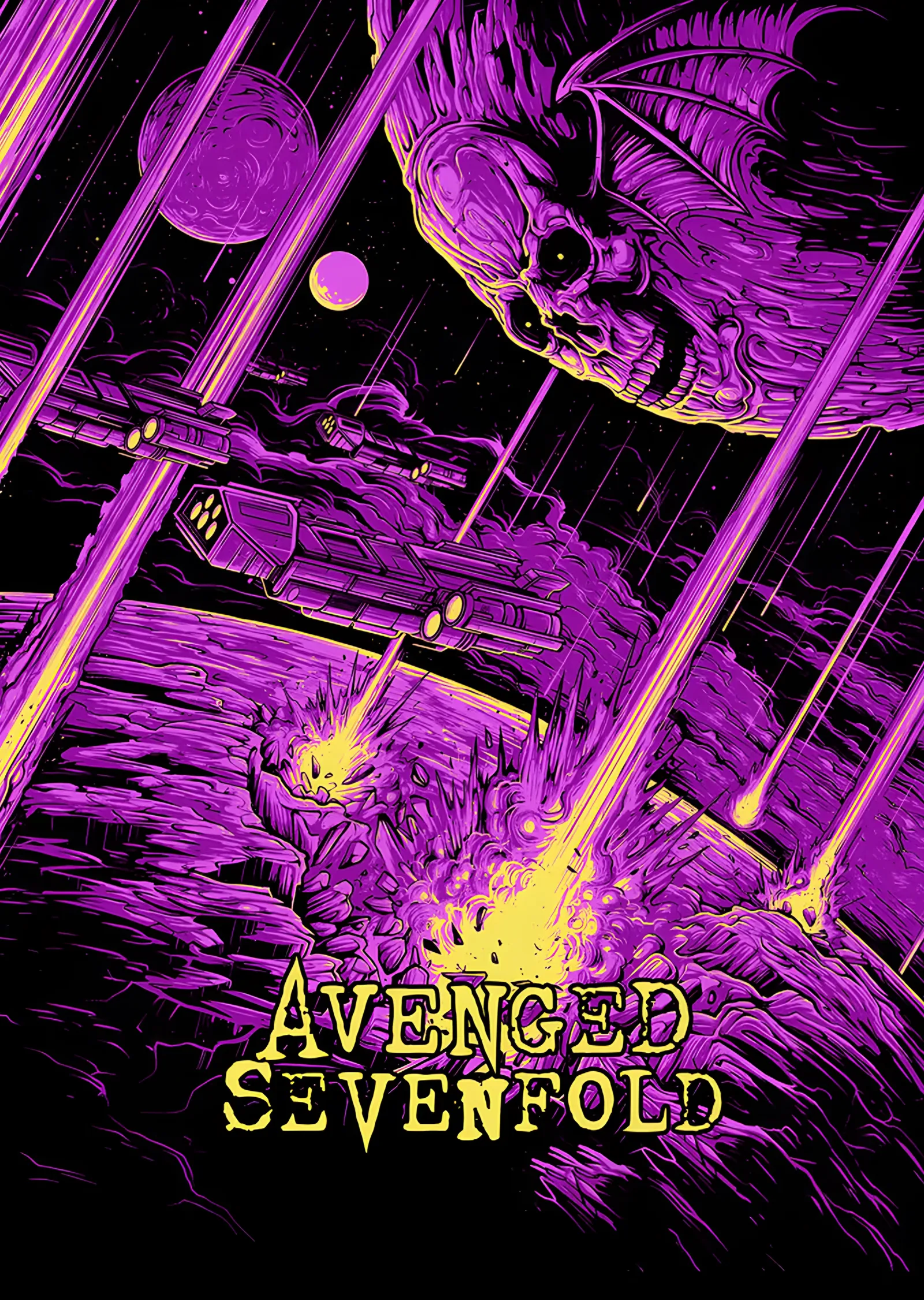 Avenged Sevenfold Mor Uzay Savaşı metal tablo