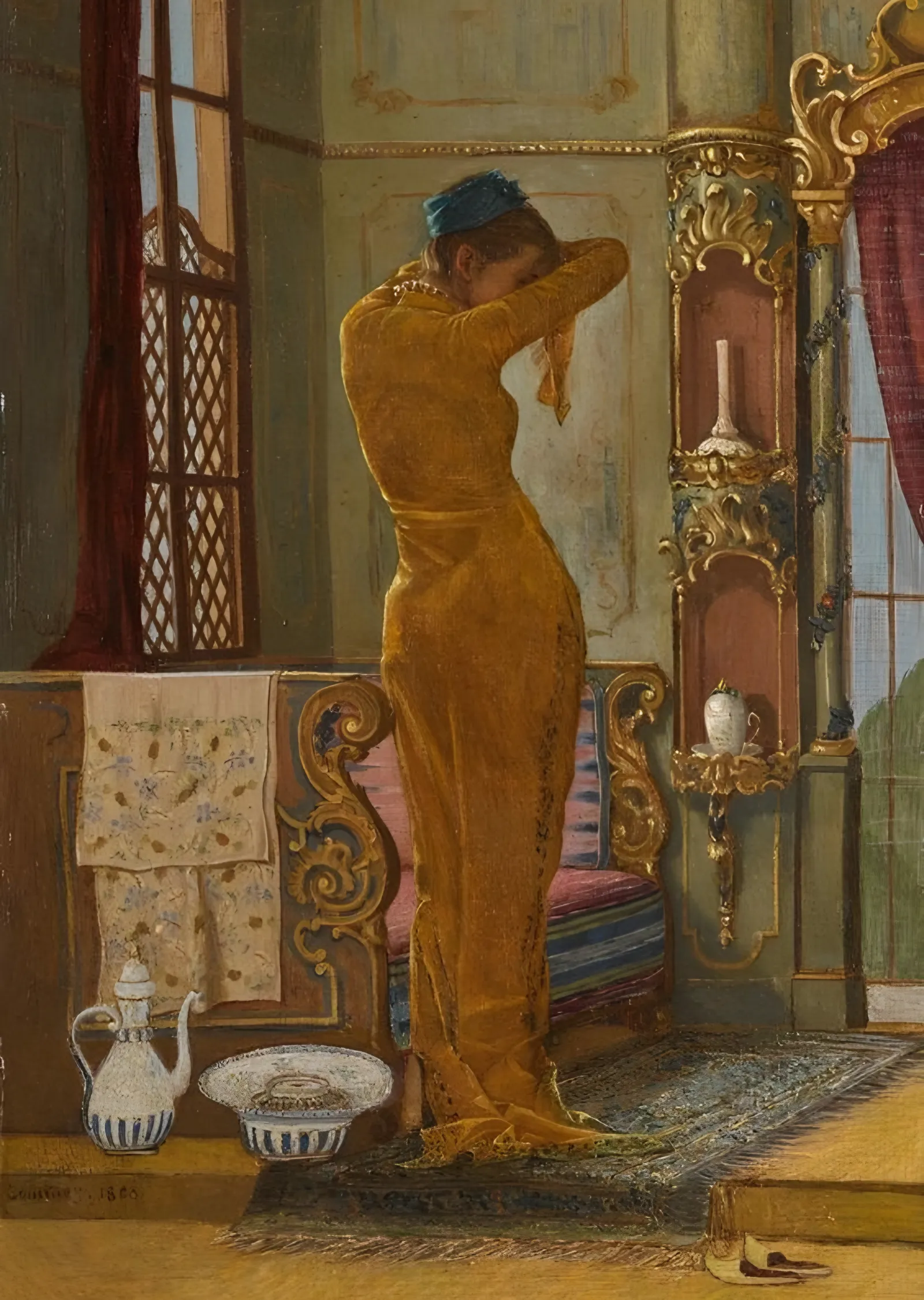 Tuvalette - Osman Hamdi Bey metal tablo