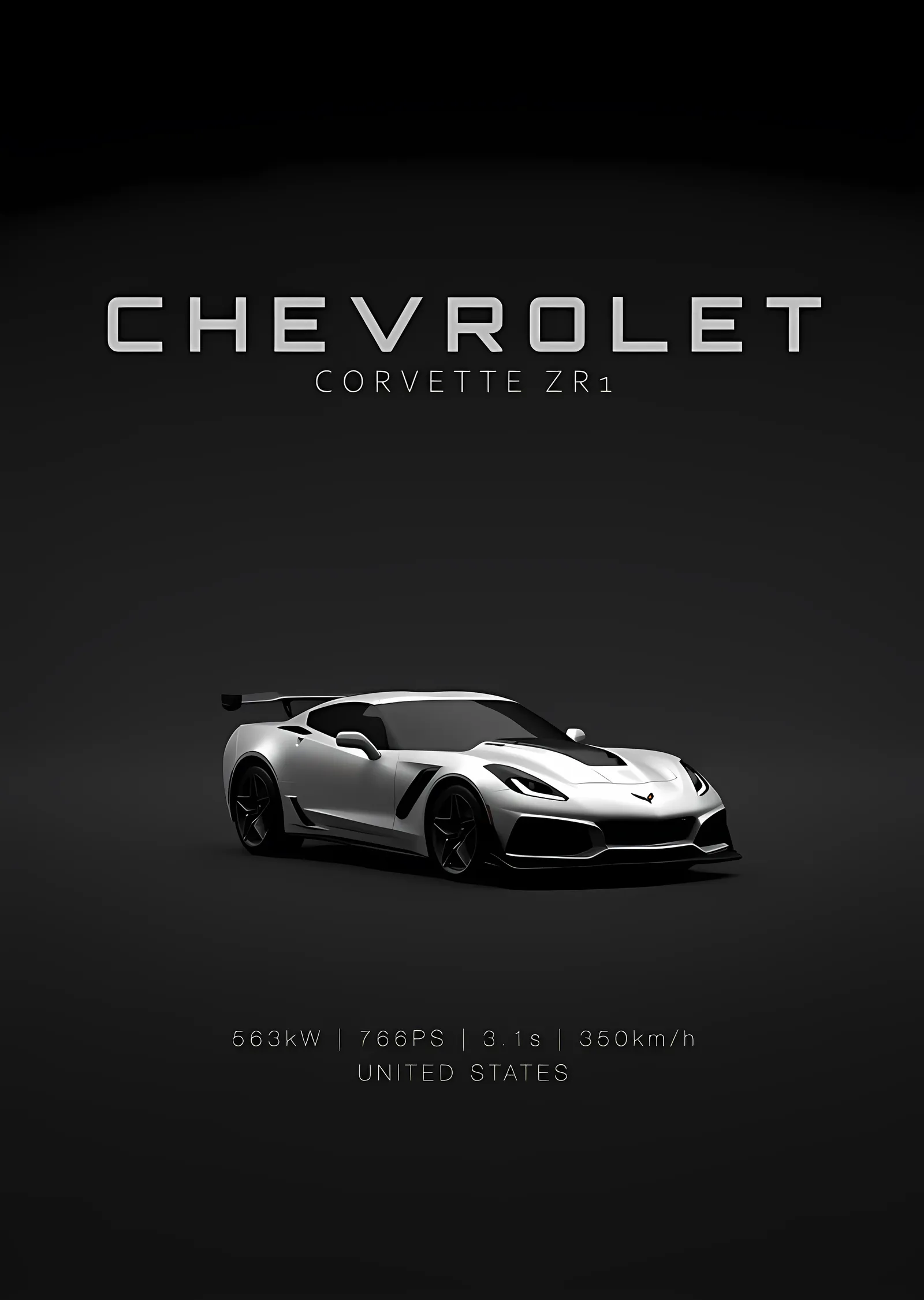 Chevrolet Corvette ZR1 metal tablo