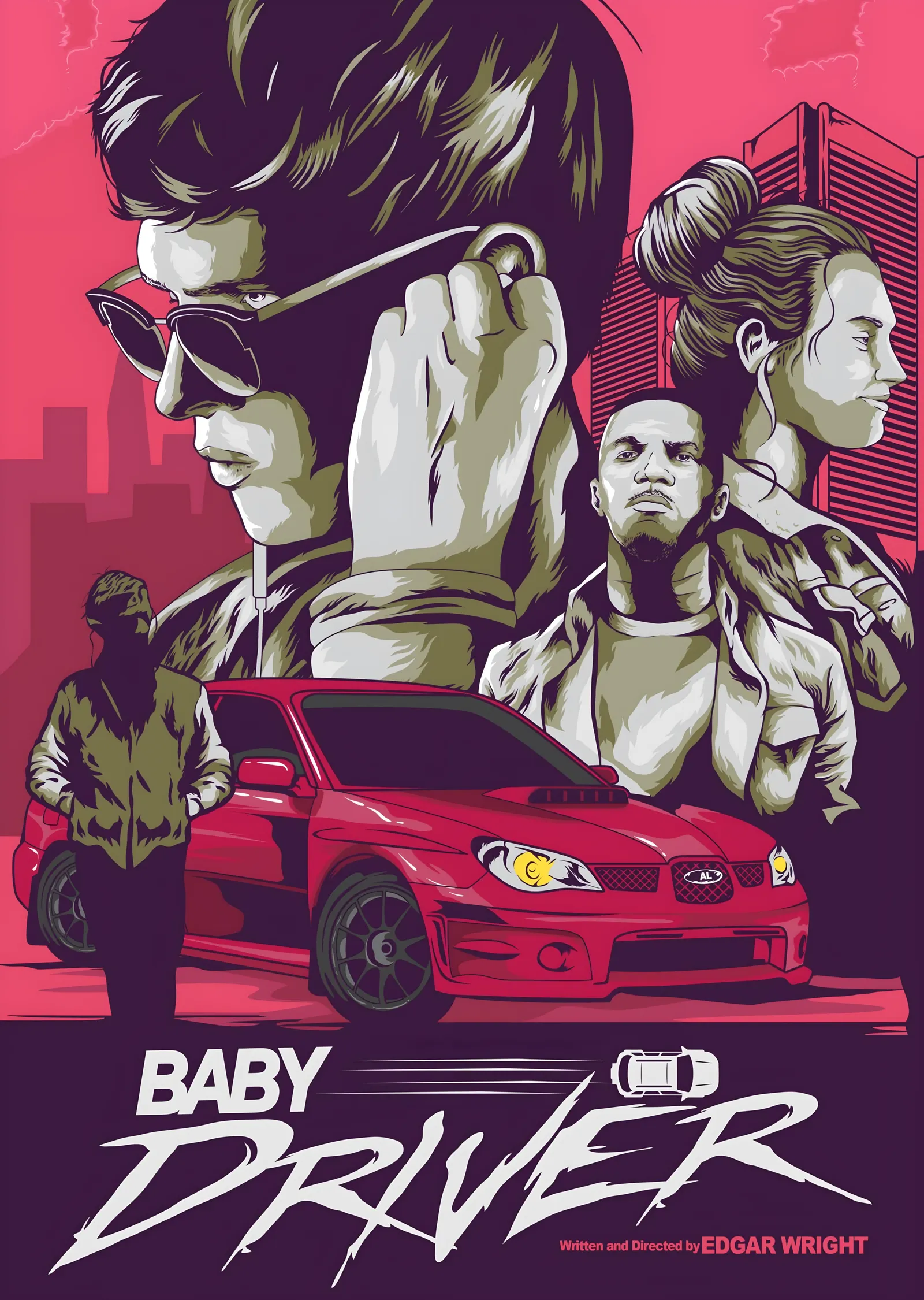 Baby Driver Vektör Kadro metal tablo