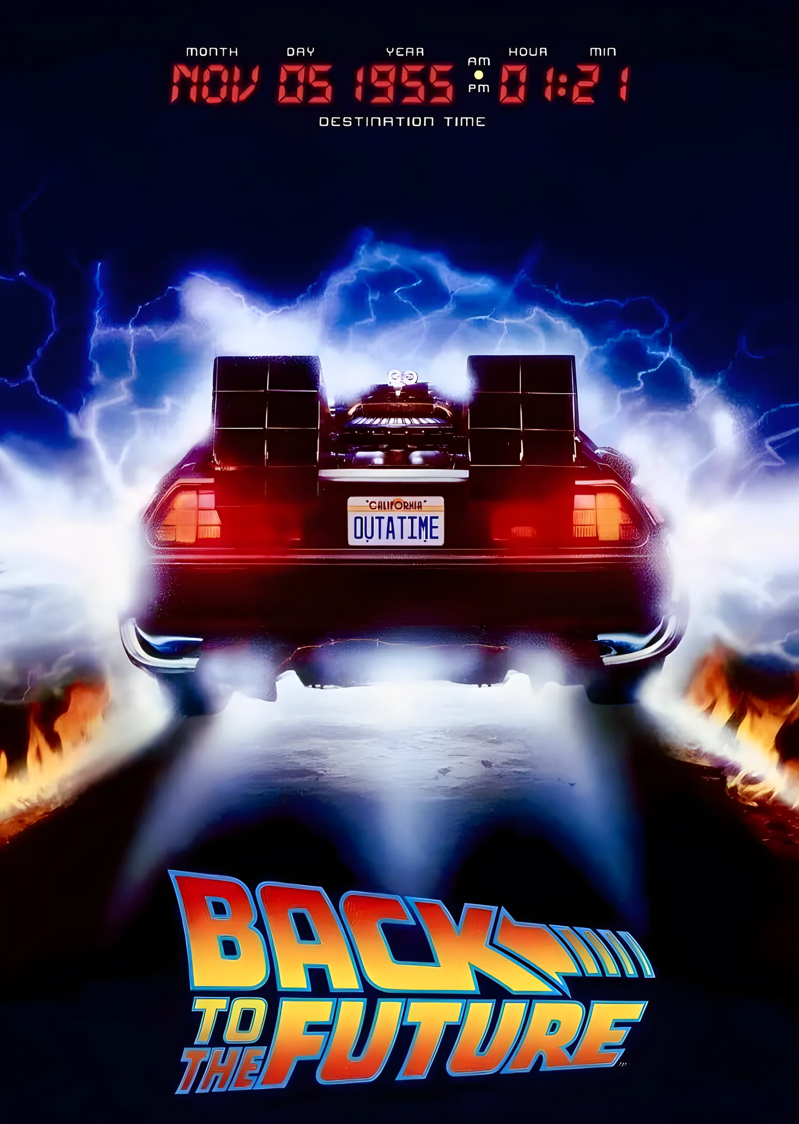 Back to the Future - Alevli Dönüş metal tablo