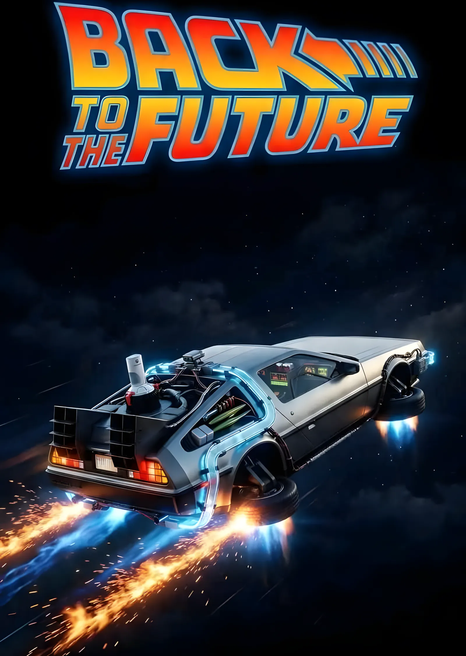 Back to the Future - Uçan DeLorean metal tablo