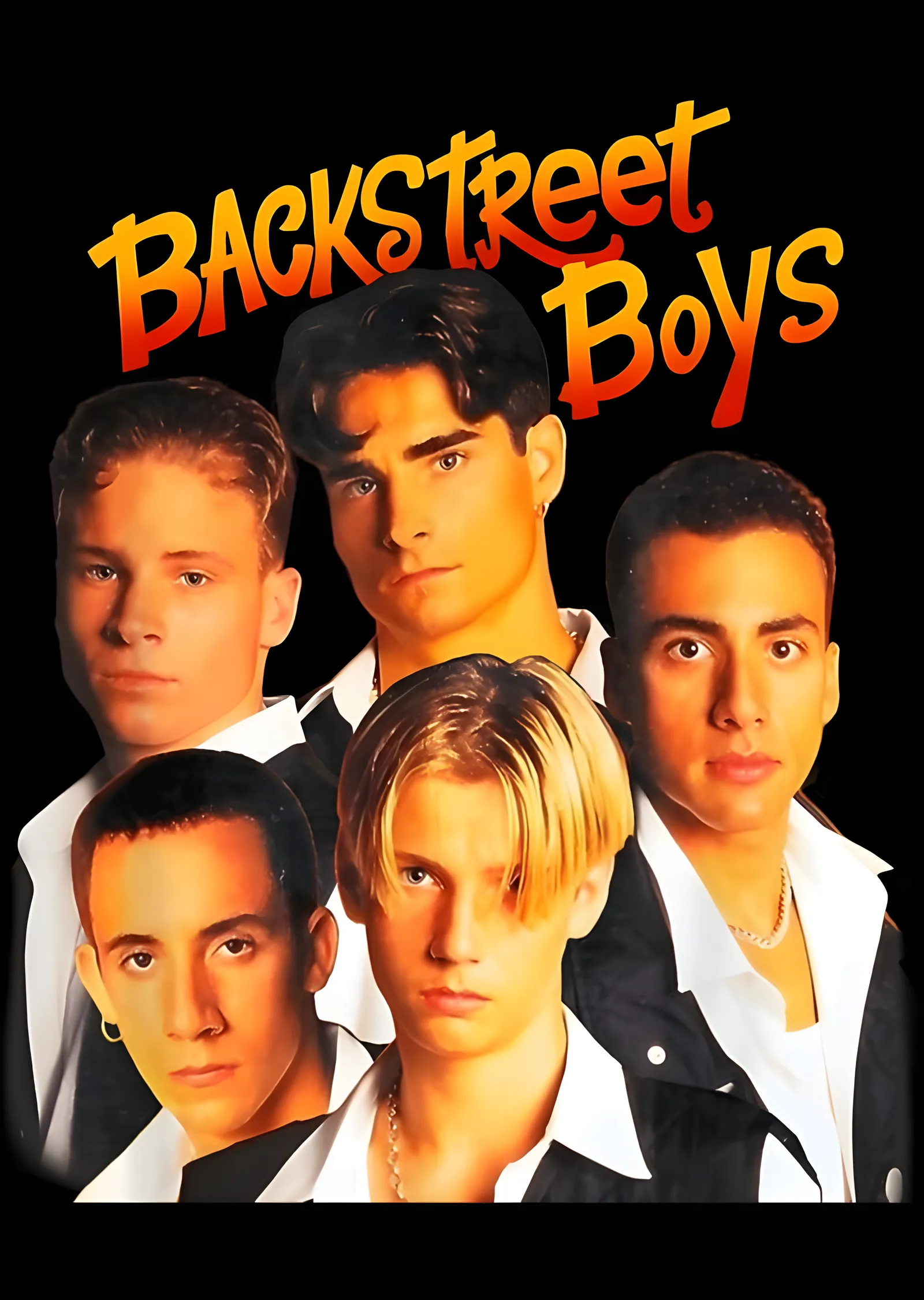Backstreet Boys: Kırmızı Zeminde Beşli metal tablo