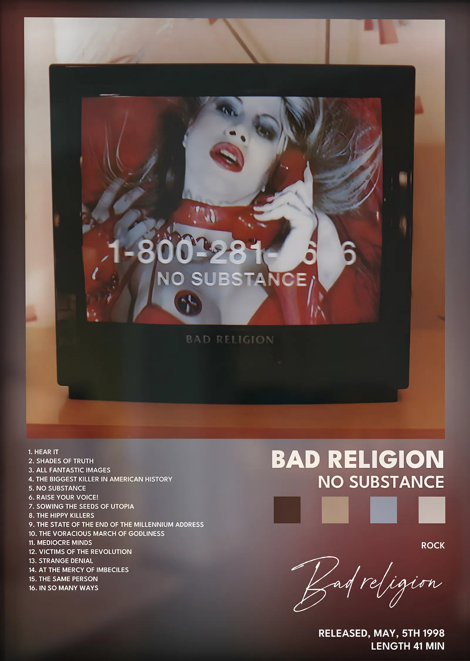 Bad Religion: No Substance metal tablo