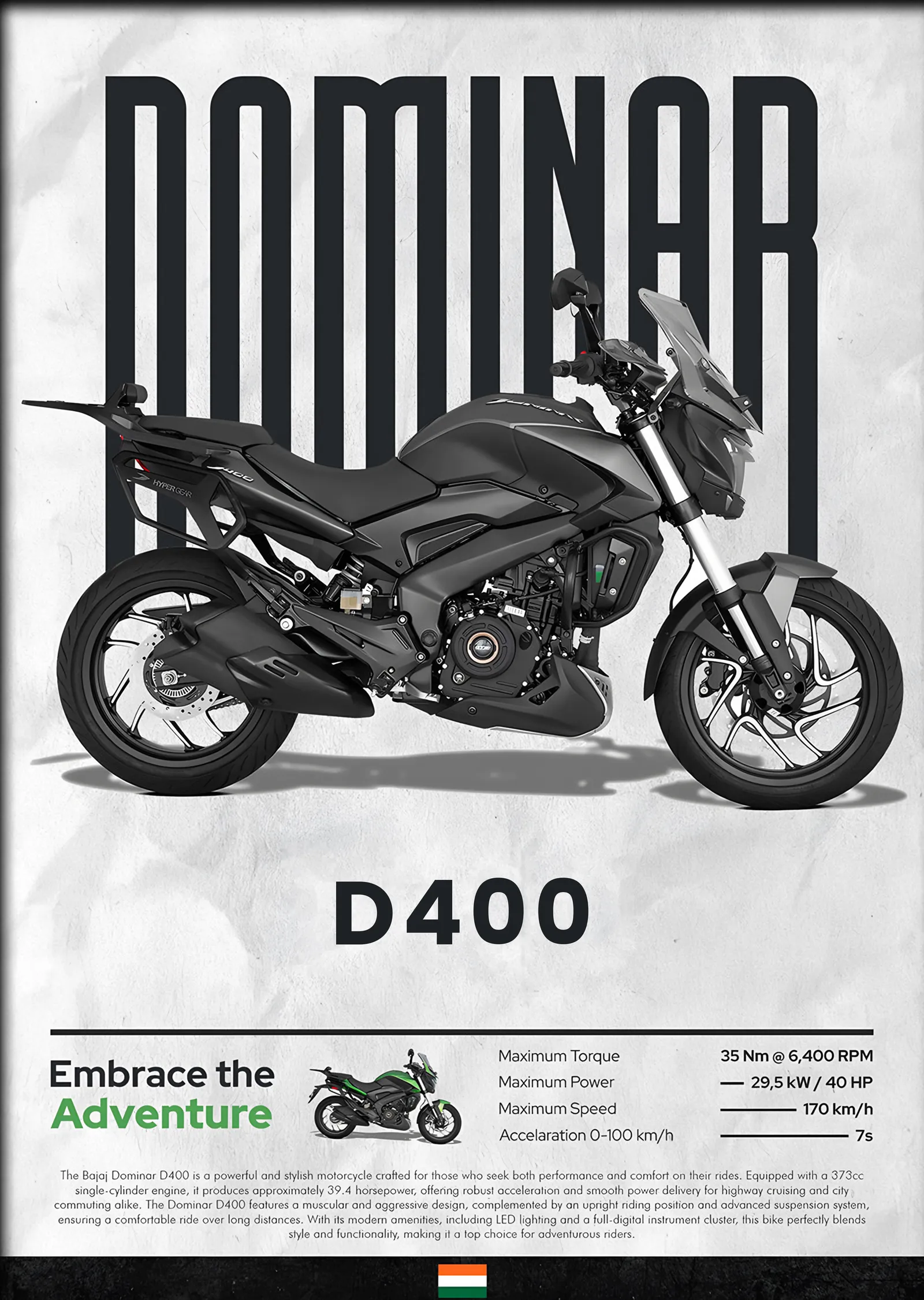 Bajaj Dominar 400 metal tablo