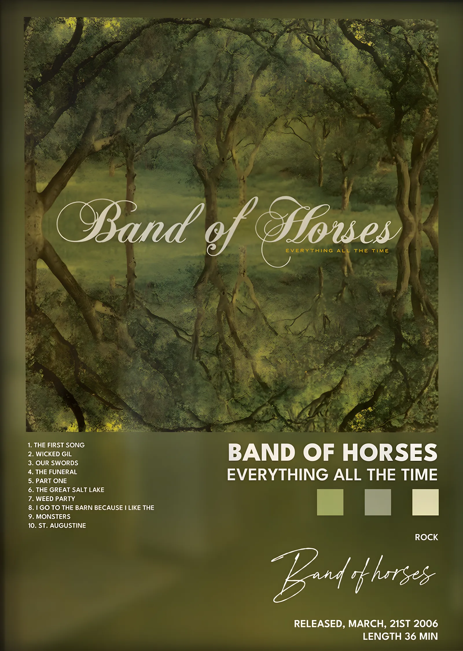 Band of Horses: Everything All the Time metal tablo