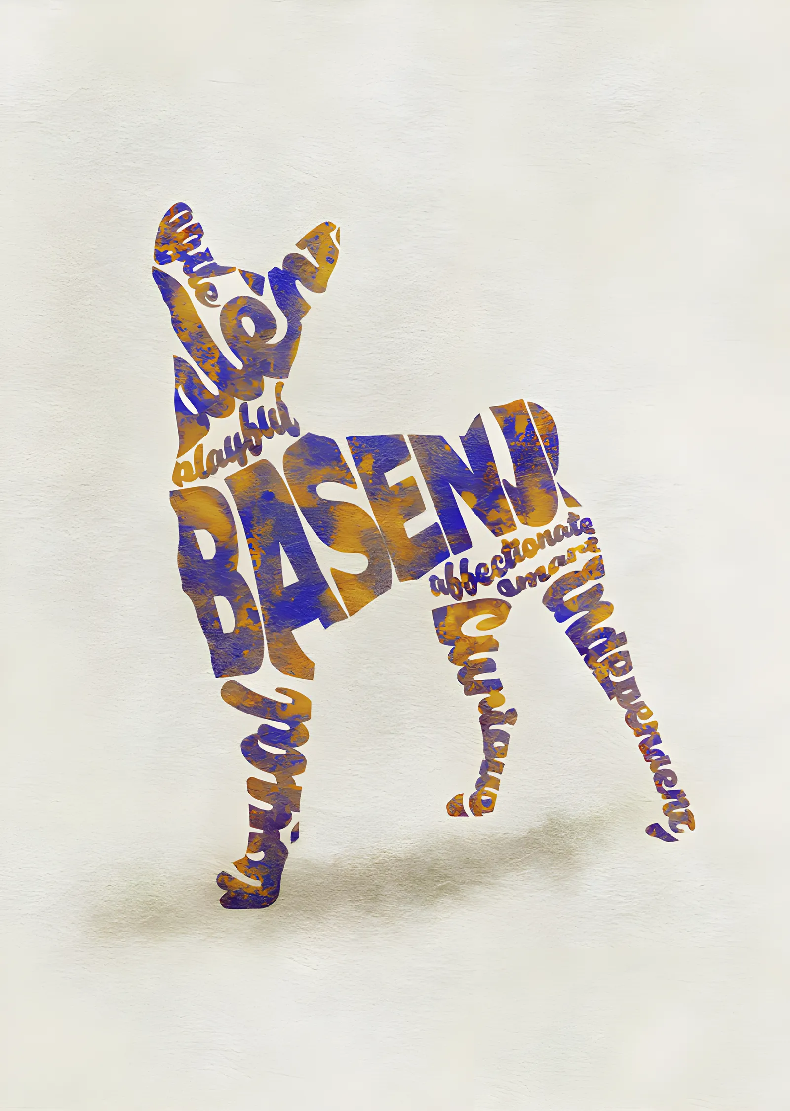 Basenji - Tipografi metal tablo